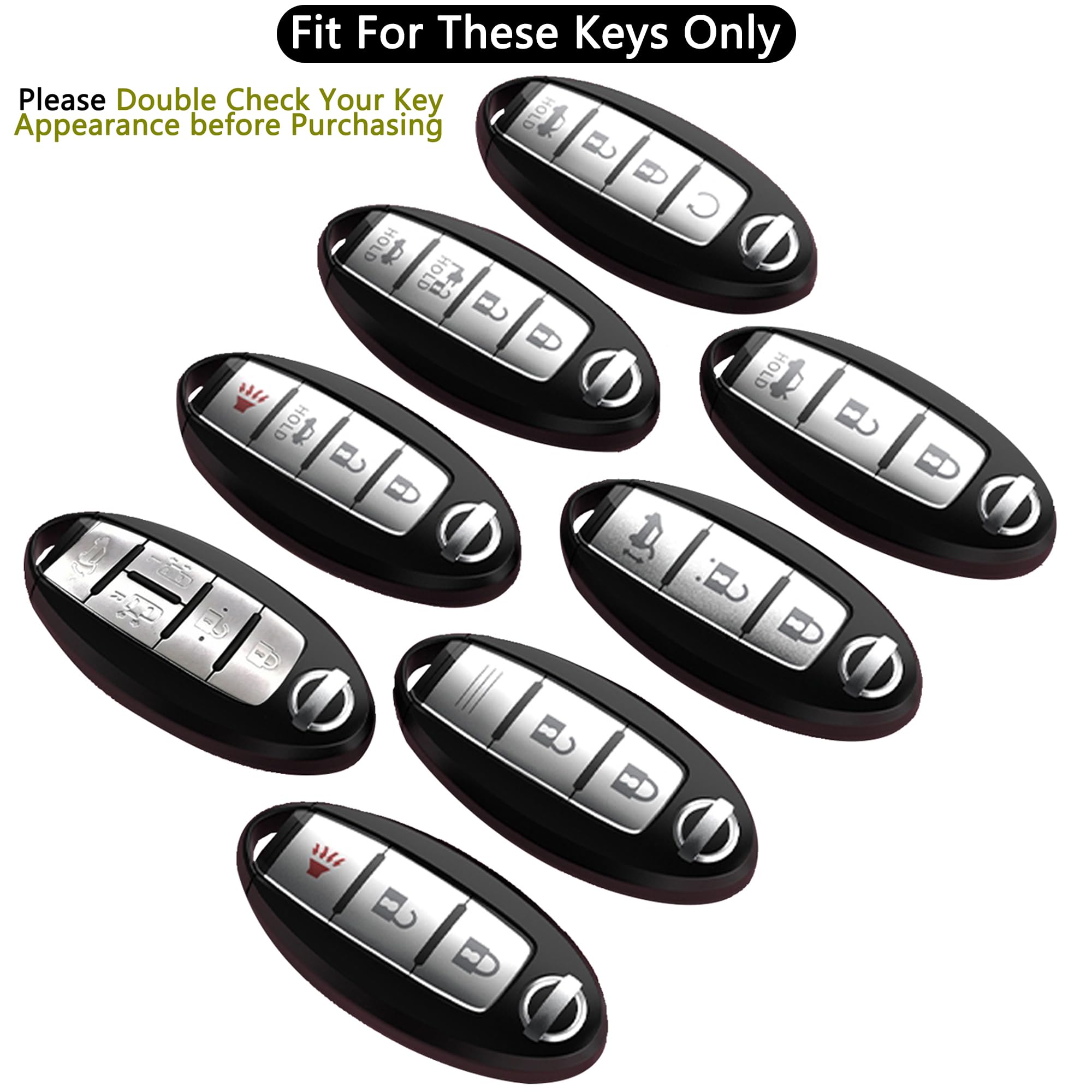 Loryvan For Nissan Key Fob Cover Soft Tpu 360 Degree Protection Key Case With Leather Keychain For Altima Maxima Murano Rogue Se