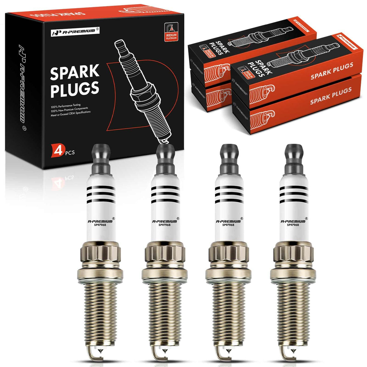 A-Premium Iridium Platinum Spark Plugs Compatible with Mini Cooper 2007-2015, Cooper Countryman 2011-2016, Cooper Paceman 2013-2