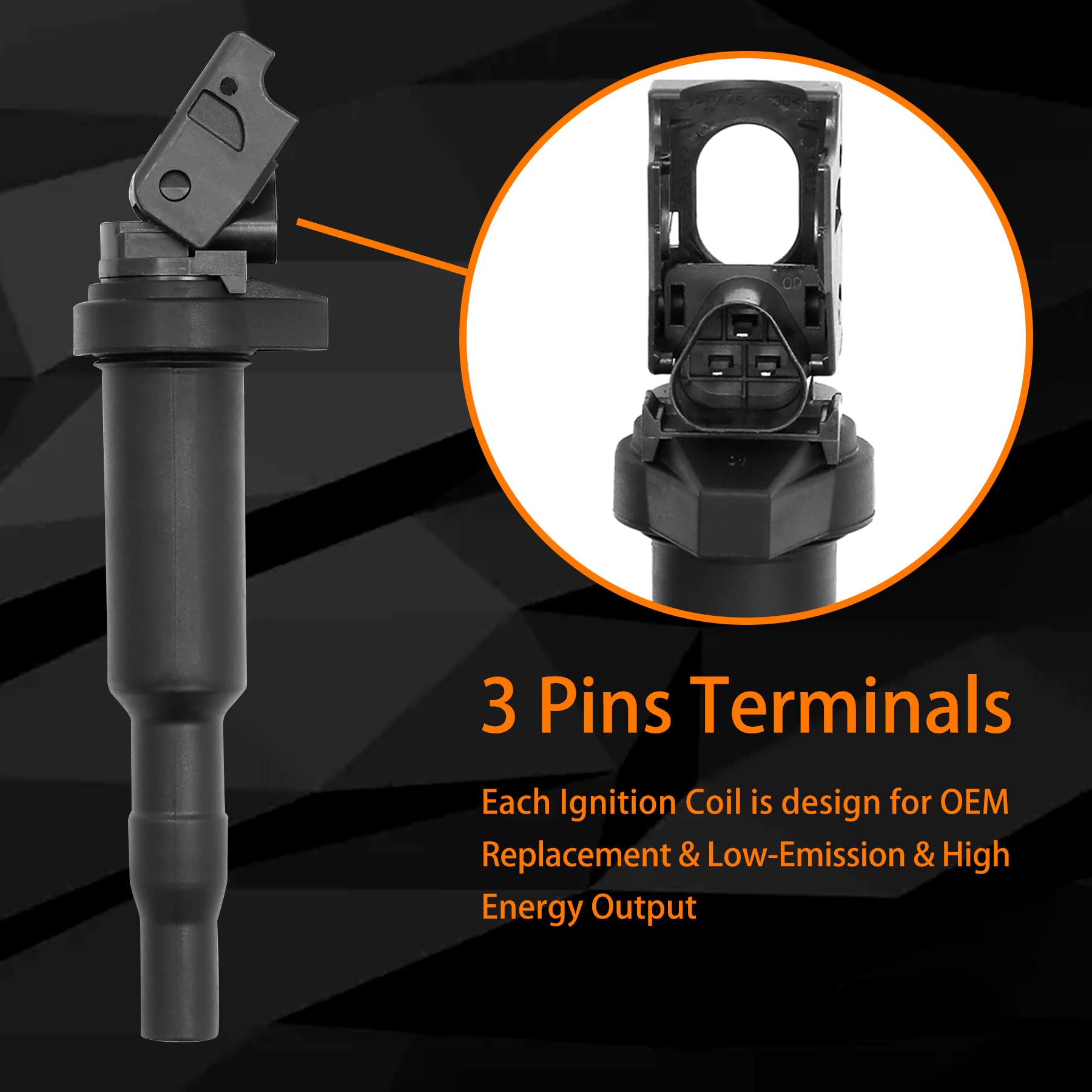 Ignition Coil Pack 8Pcs Compatible With Bmw 545I 550I 645Ci 650I 745I 750I 750Li Alpina B6 B7 M5 M6 X5 X6 4.4L 4.8L Replaces# 0221504470, Uf-592
