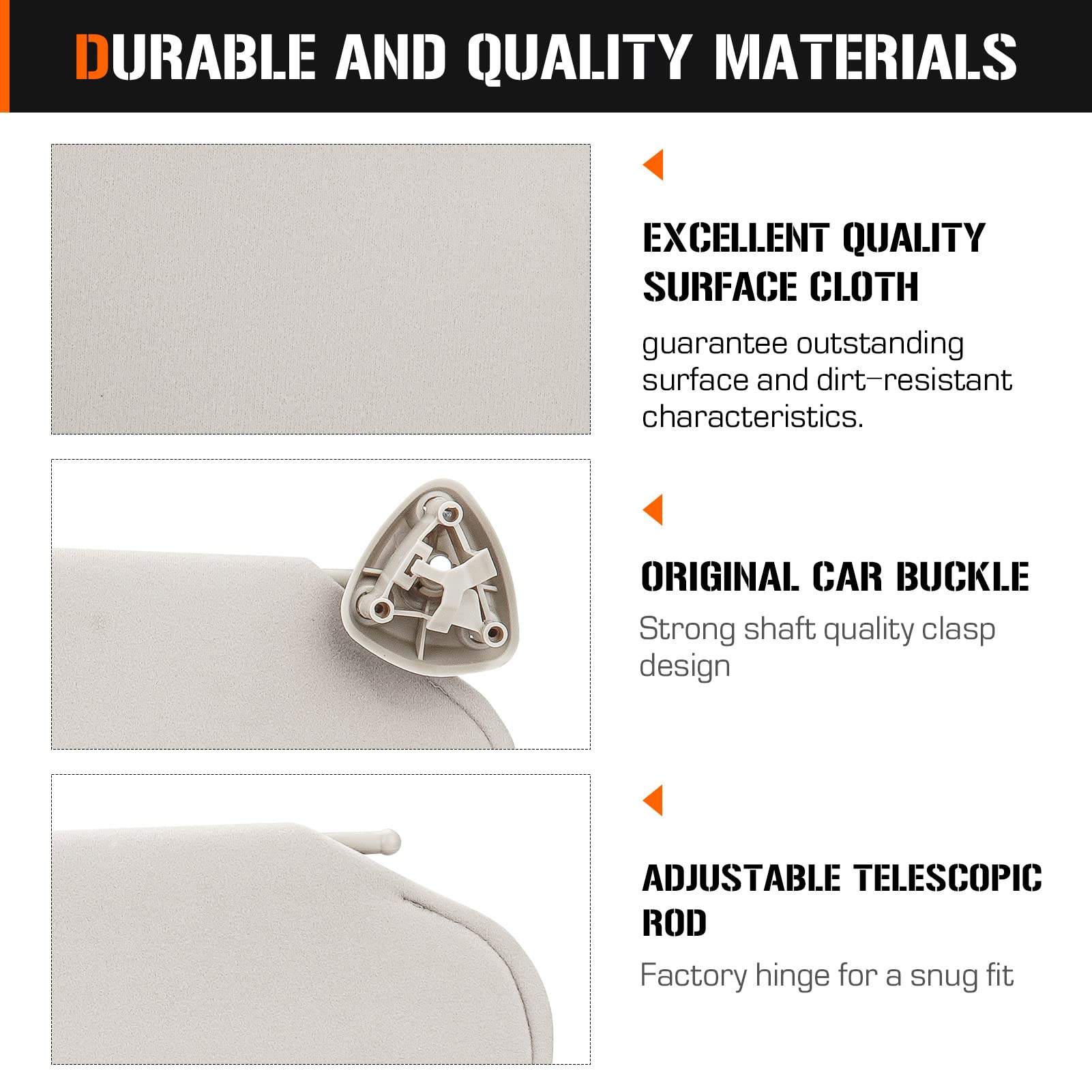 Left & Right Sun Visor for 1999-2014 Chevy Express & GMC Savana 1500, 1999-2019 Express & Savana 2500 3500, Driver & Passenger S