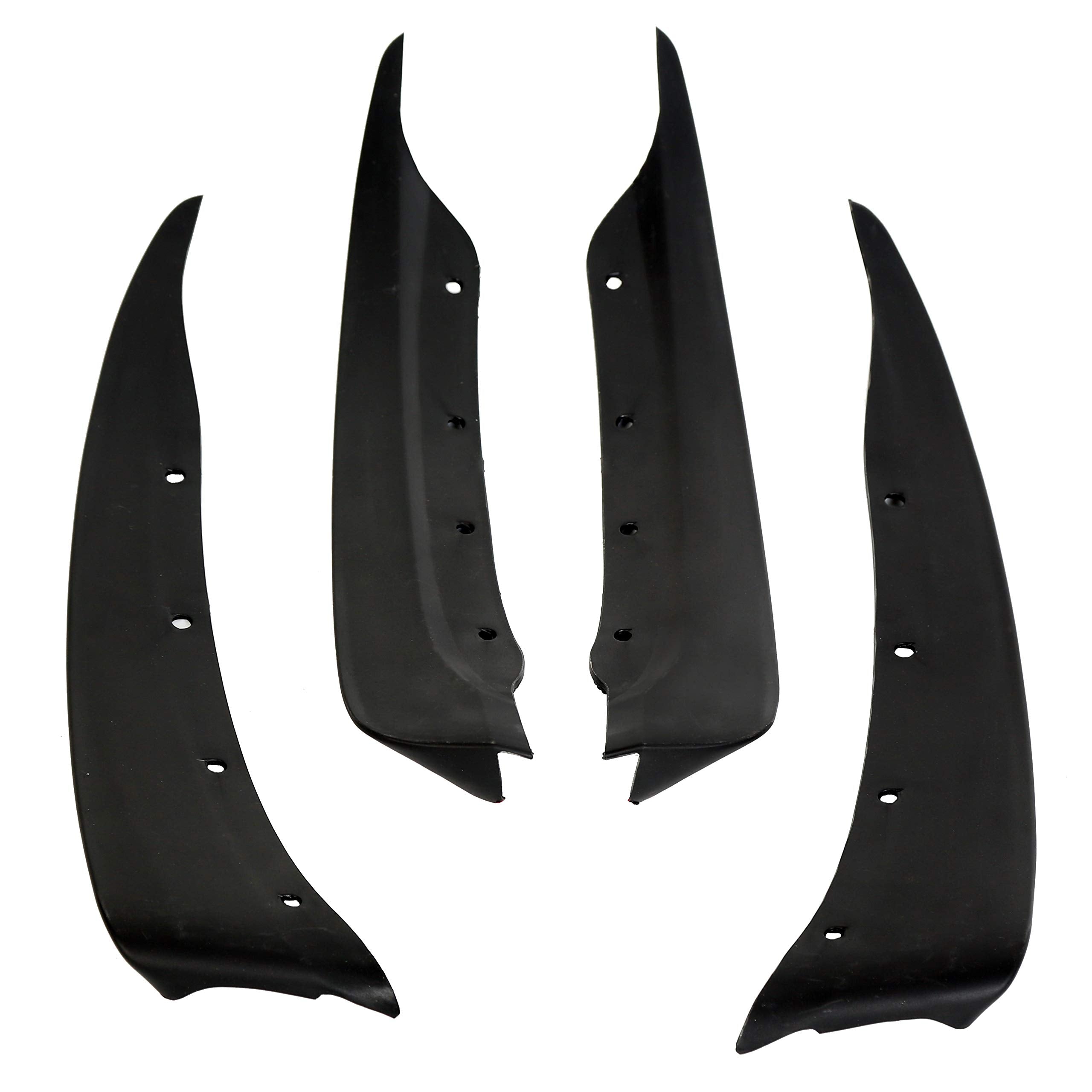 Ecotric Mud Flap Splash Guards Compatible With 2005-2013 Chevy Chevrolet Corvette C6 Replacement For 19170234 Complete Set Black Molded Mudguards Front Rear Kit Driver & Passenger Side 4 Pcs