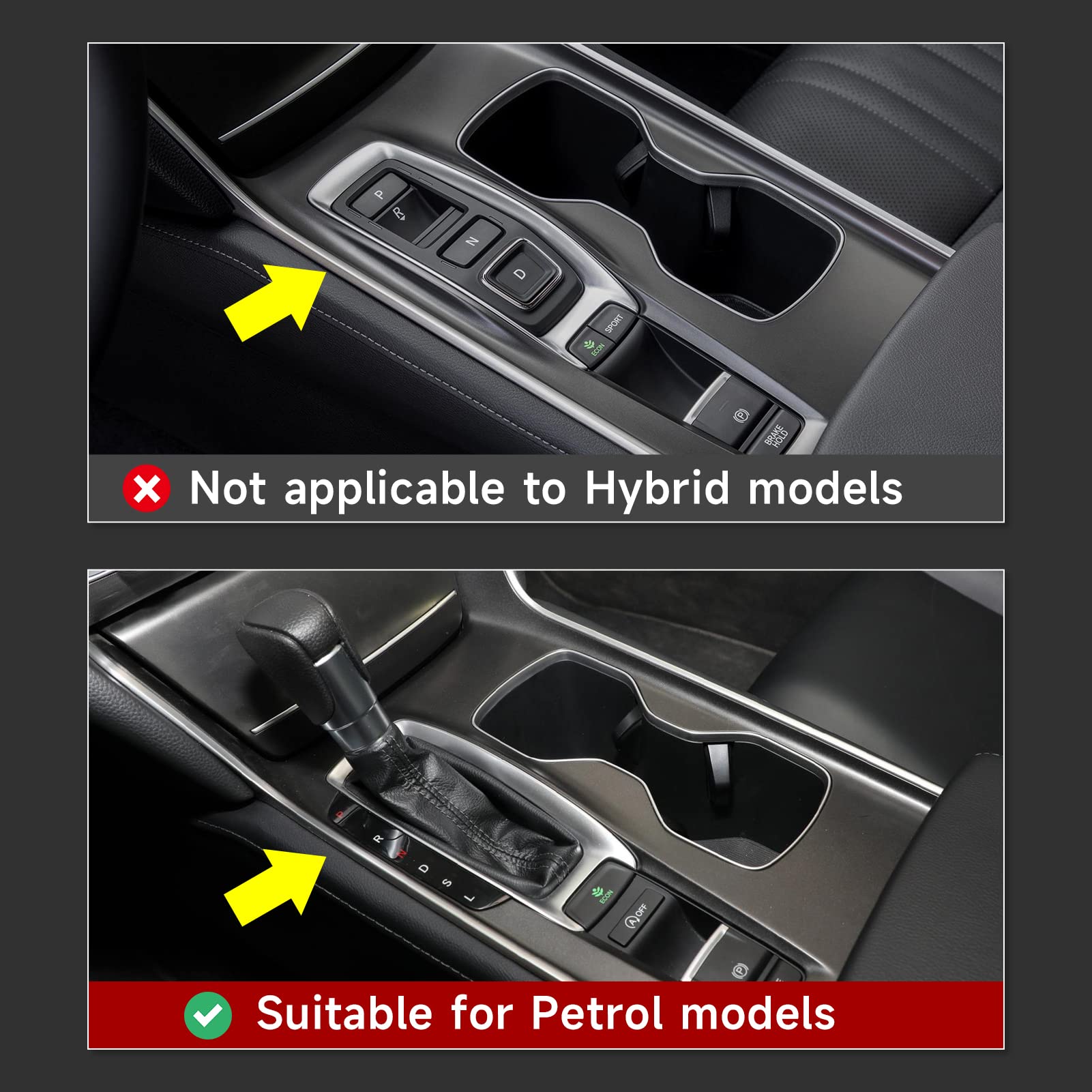 Brmyl Gas Version Car Gear Shift Panel Decals For Honda Accord 2018 2019 2020 2021 2022 10Th Gen Accessories Abs Carbon Fiber In