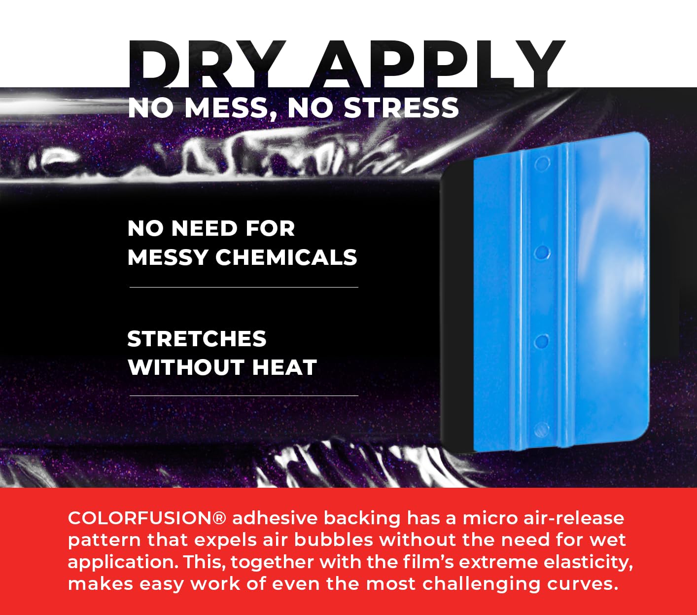 Colorfusion Ppf By Vvivid, Gloss Cosmic Purple Dry Apply Ppf Vinyl Car Wrap Roll 1.3Ft X 5Ft