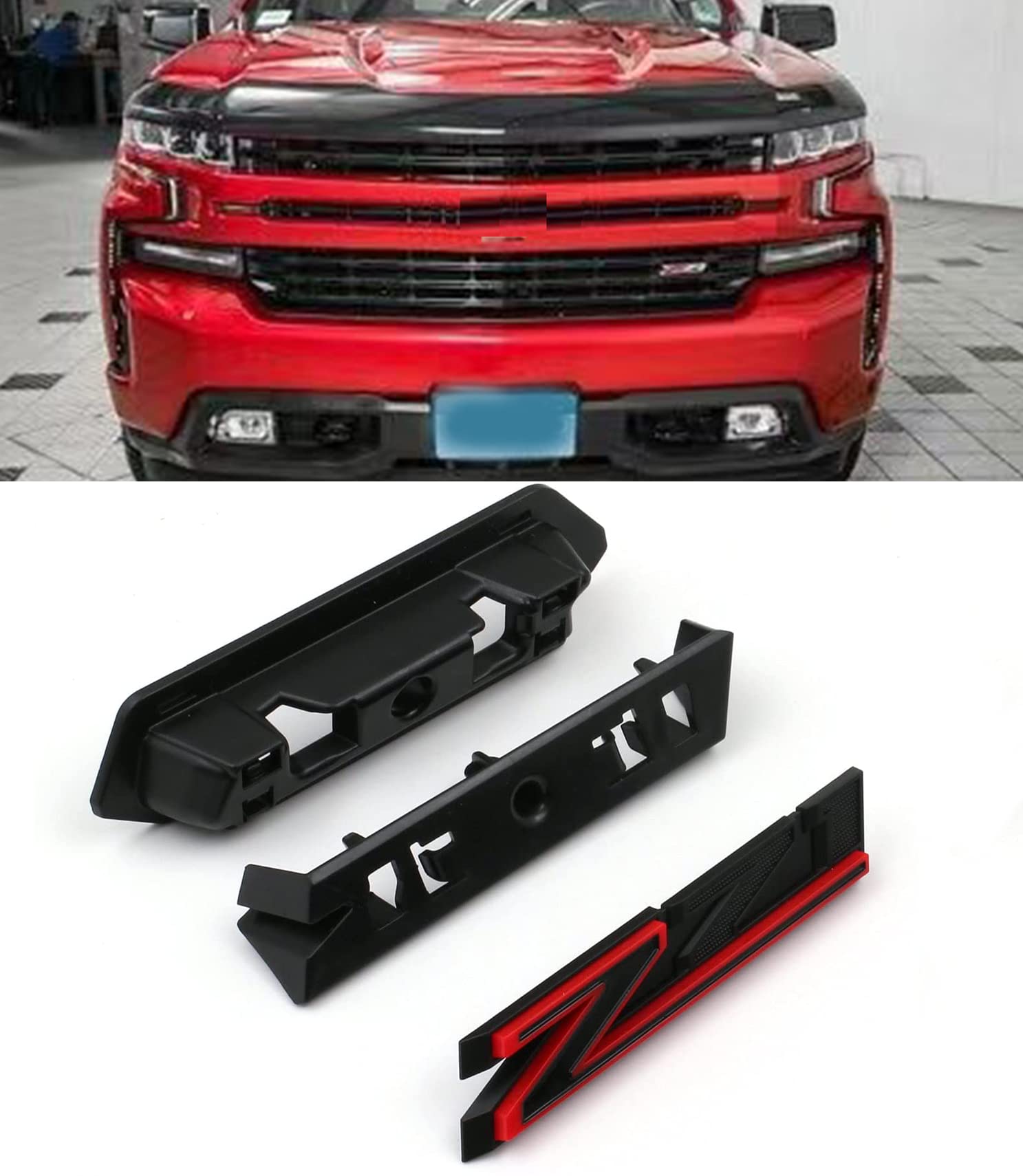 1 OEM Grille Z71 Front Emblem 3D Badge Compatible with 2019-2025 Silverado Tahoe Suburban RST 1500 HD 2500 HD 3500HD 84384428 (B
