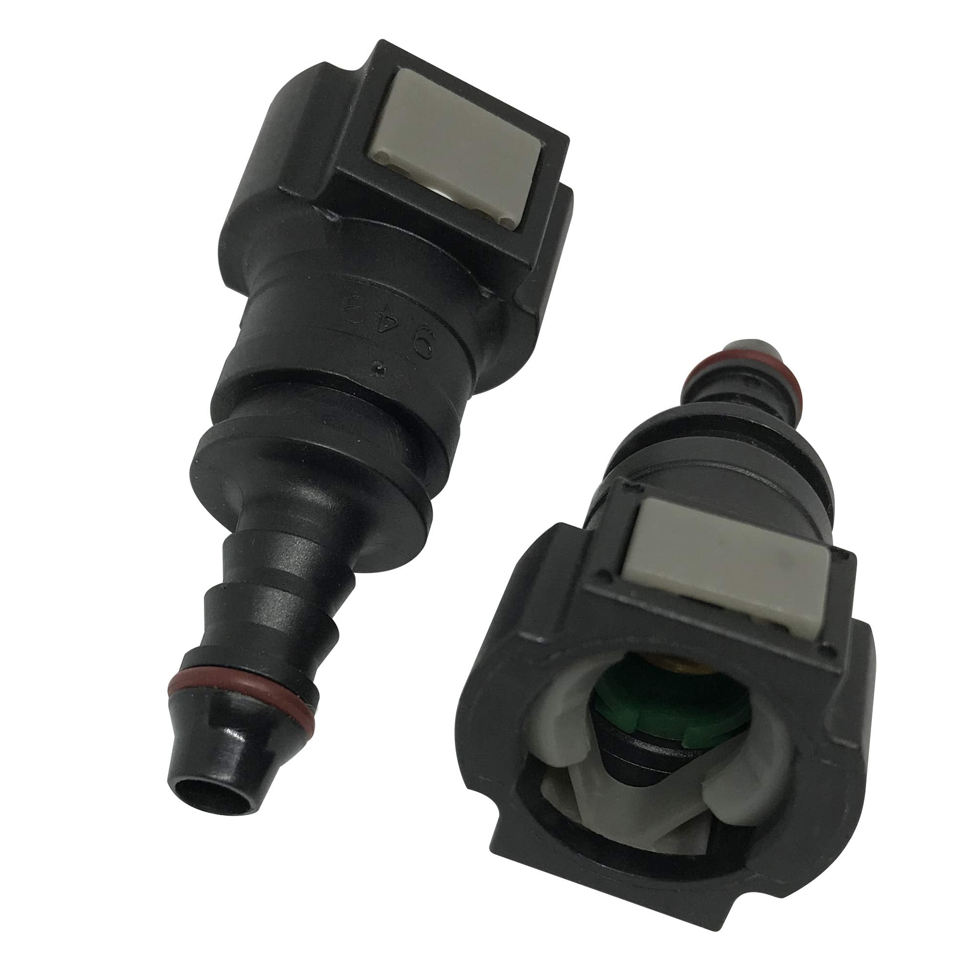 Fuel Line Quick Connector Bundy Female To Hose Barb Straight For 5/16 Steel To 5/16 Id (3/8 Od) Nylon Tubing, Pack Of 2