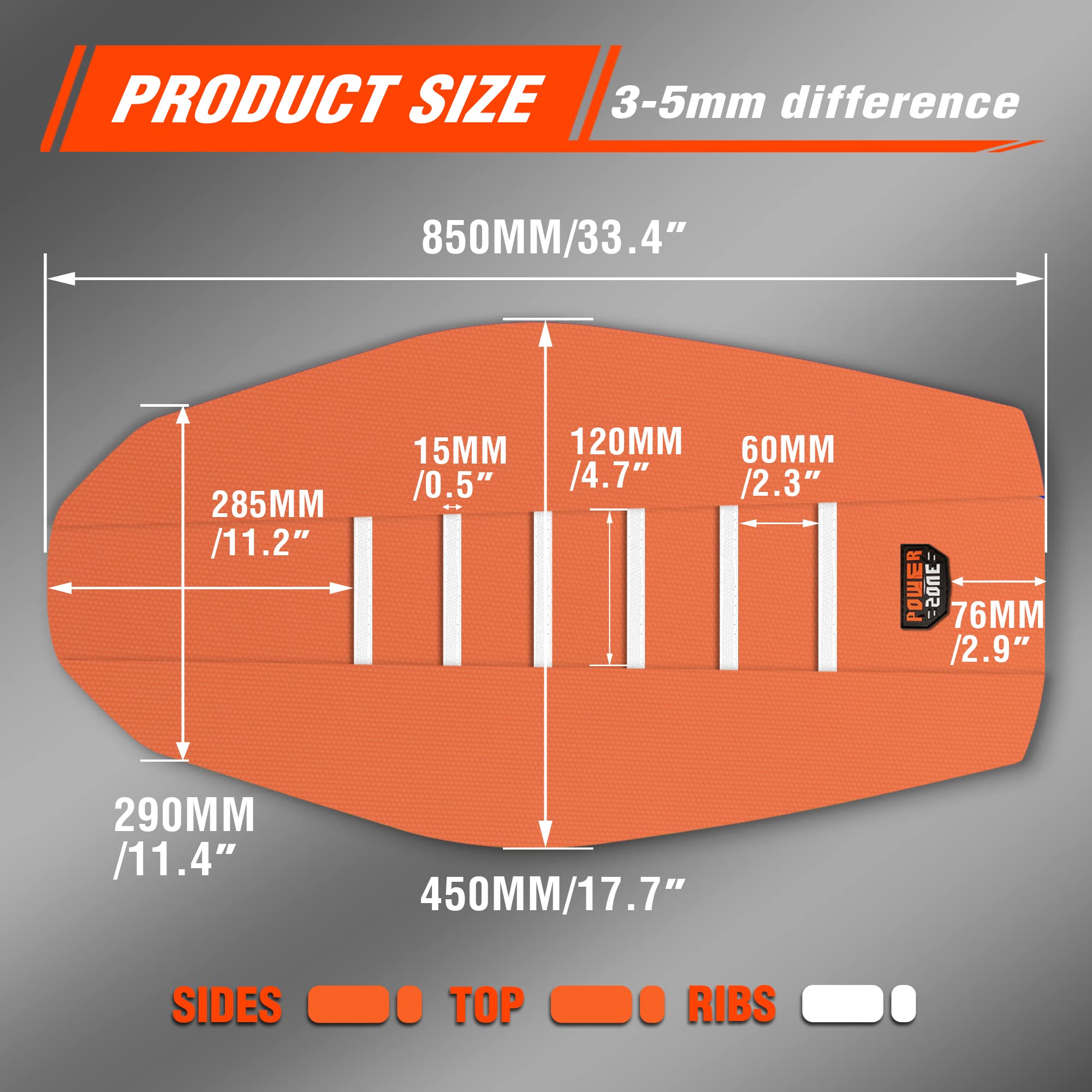 Fewfuss Dirt Bike Seat Cover - White Stripe Universial Seat Cover For Dirt Bike - Motorcycle Motorcross Enduro Seat Covers (Oran