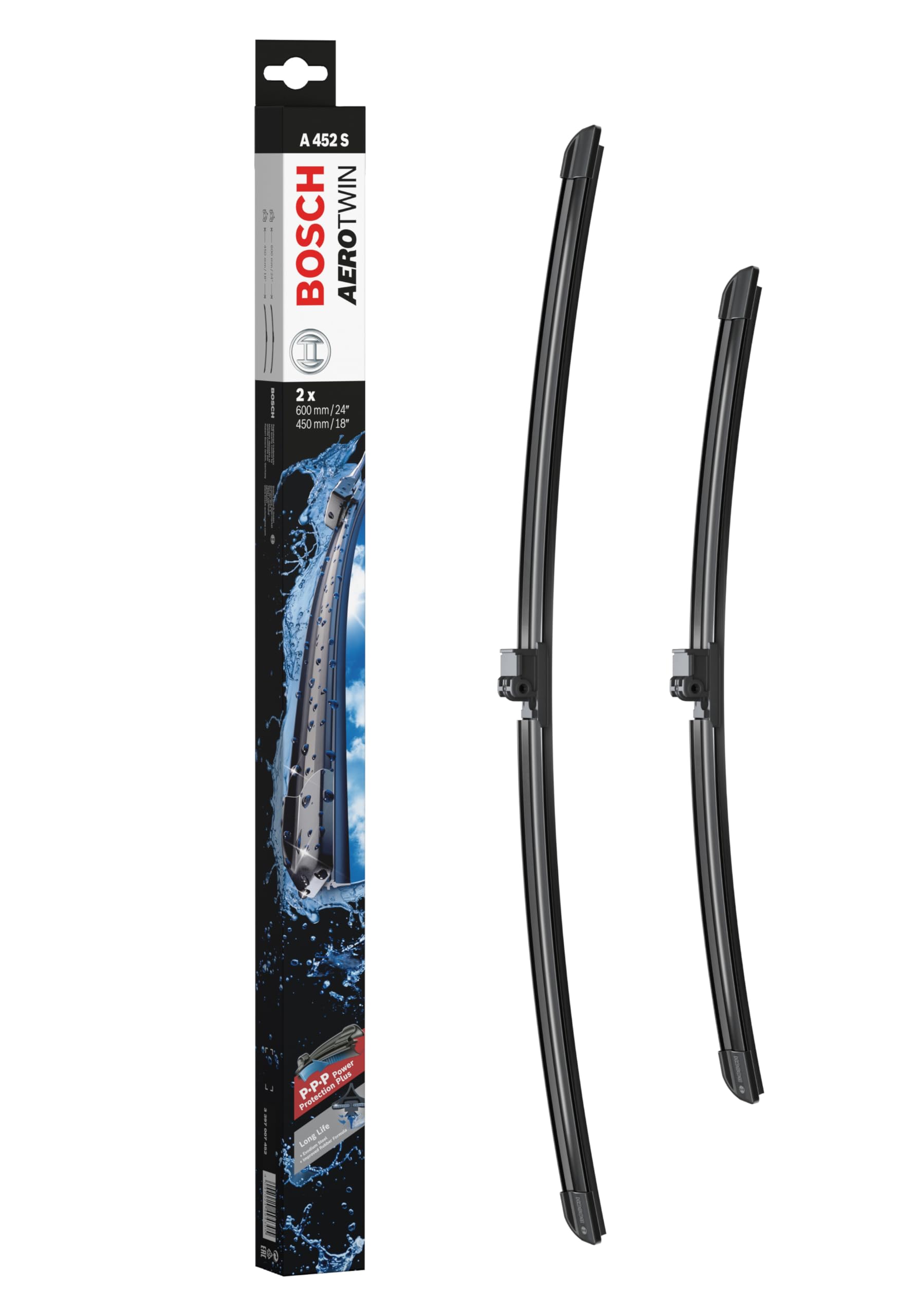 Bosch 3397007452 Aerotwin Oe Replacement Wiper Blades Driver & Passenger Side - Set Of 2 (24' & 18') Side Lock 19Mm