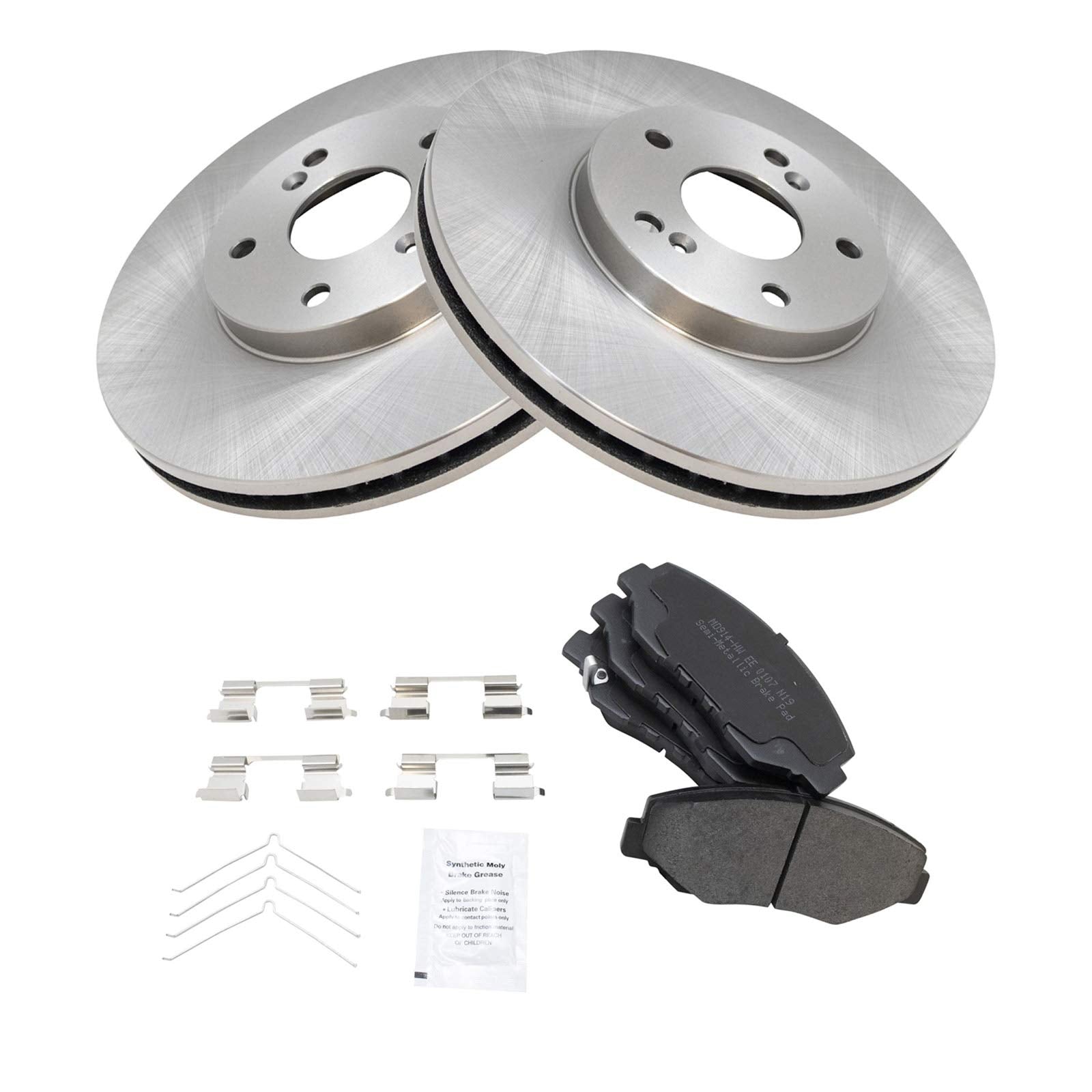 Trq Front Brake Pad & Rotor Kit Brake Pads Brake Rotor Semi-Metallic Compatible With 2003-2008 Honda Pilot
