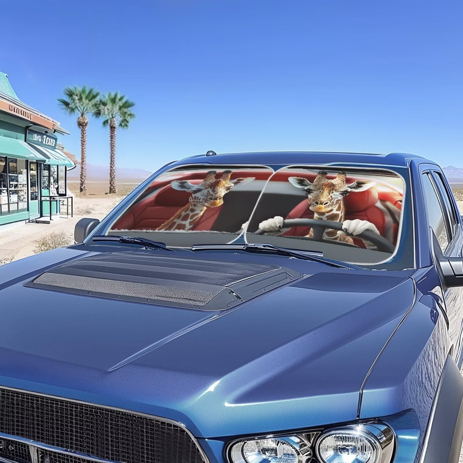 Huisefor Deer Windshield Cover For Women Funny Animal Car Windshield Sun Shade For Summer Heat Resistant Car Sunshade For Front