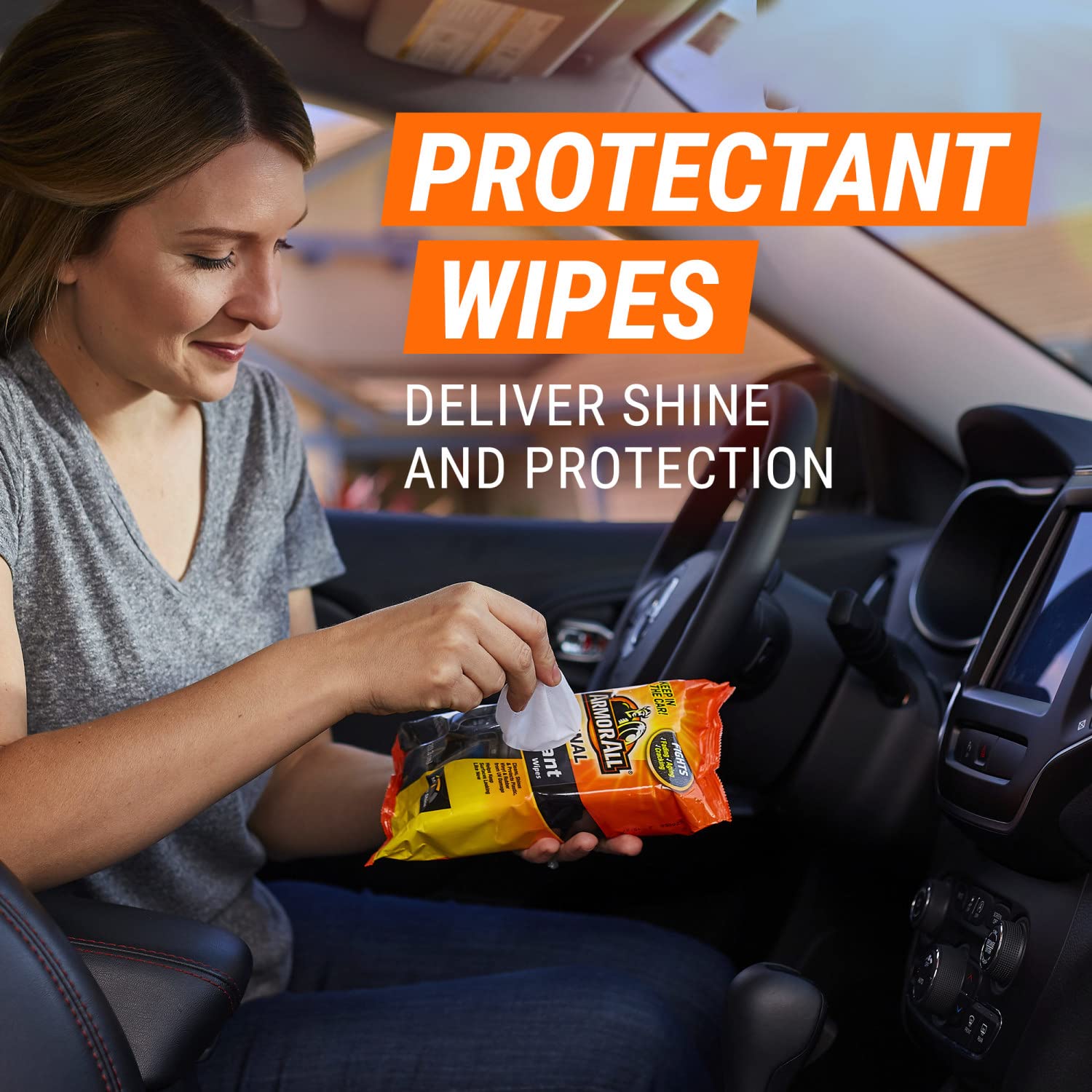 Armor All Car Protectant Wipes , Interior Car Wipes With Uv Protection Against Cracking And Fading, 60 Count Each, 6 Pack