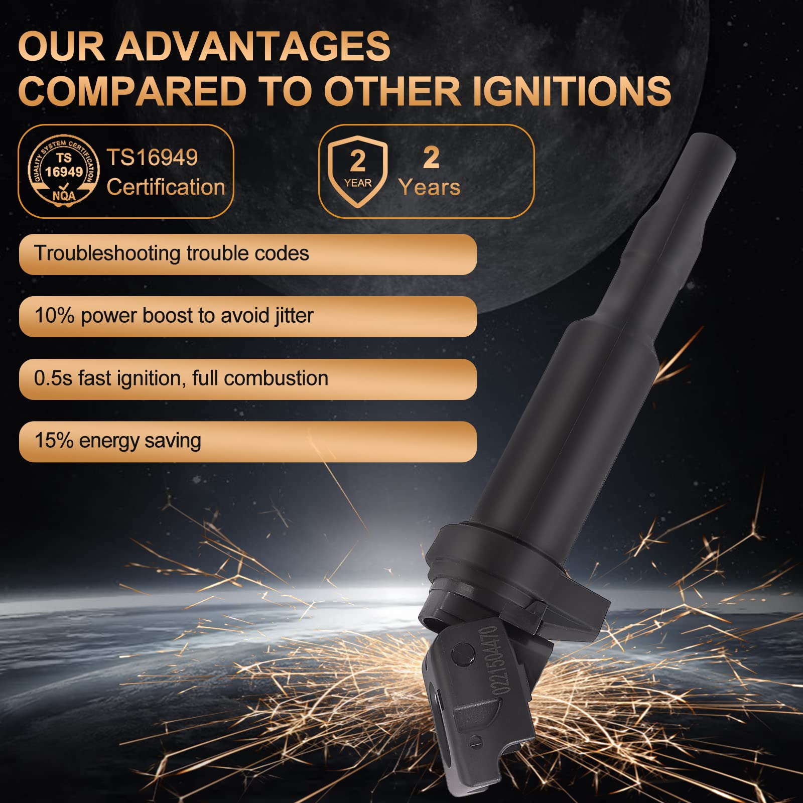 Ignition Coil Pack Set Of 6 Fits For Bmw 128I 135I 320I 323I 325Ci 328I 330Ci 335I 525I 528I 530I 535I 545I 745Li X3 X5 X6 M5 M6