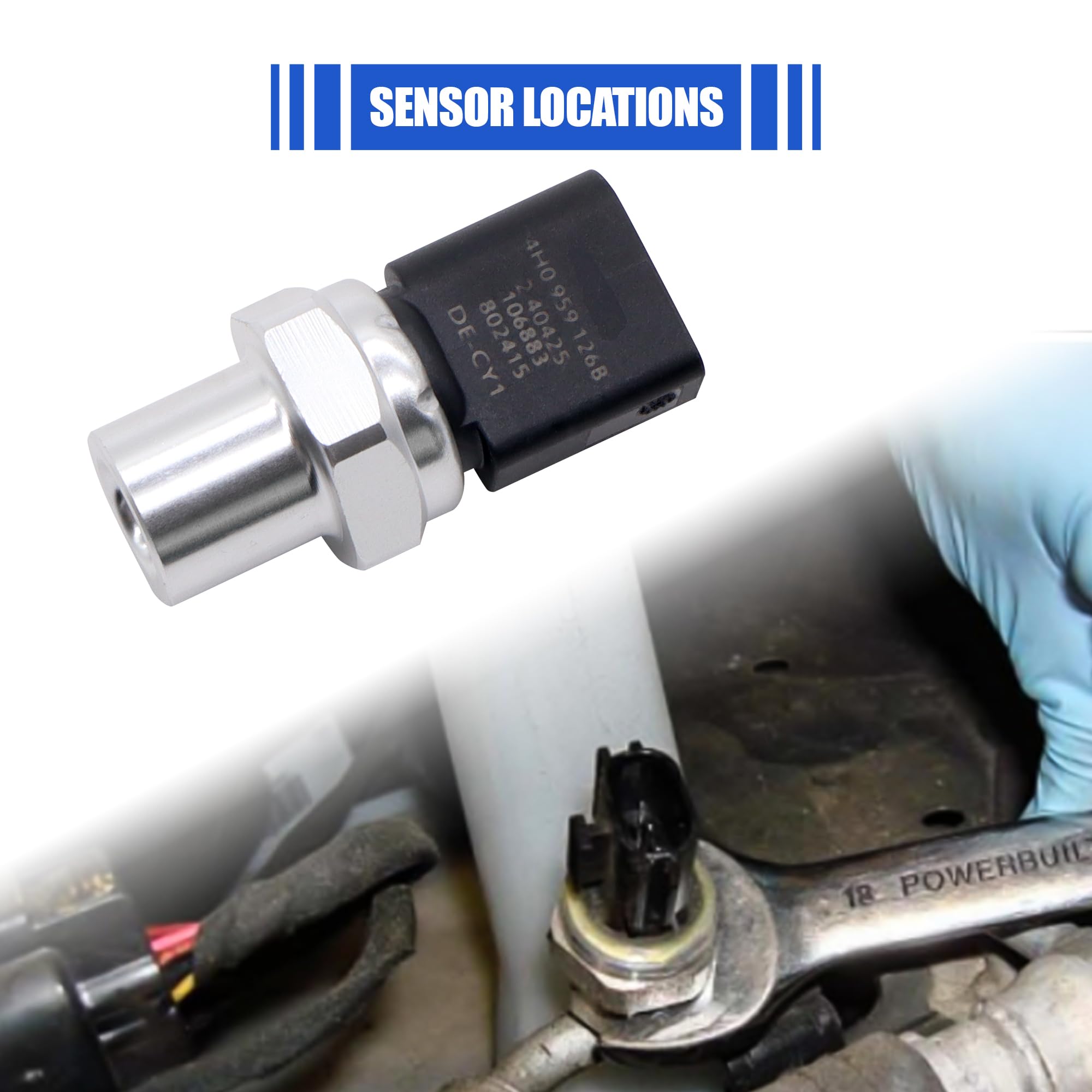 Hisport 4H0959126B Air Conditioner Pressure Switch Sensor - Compatible With 2008-2013 Audi 2011-2013 Volkswagen