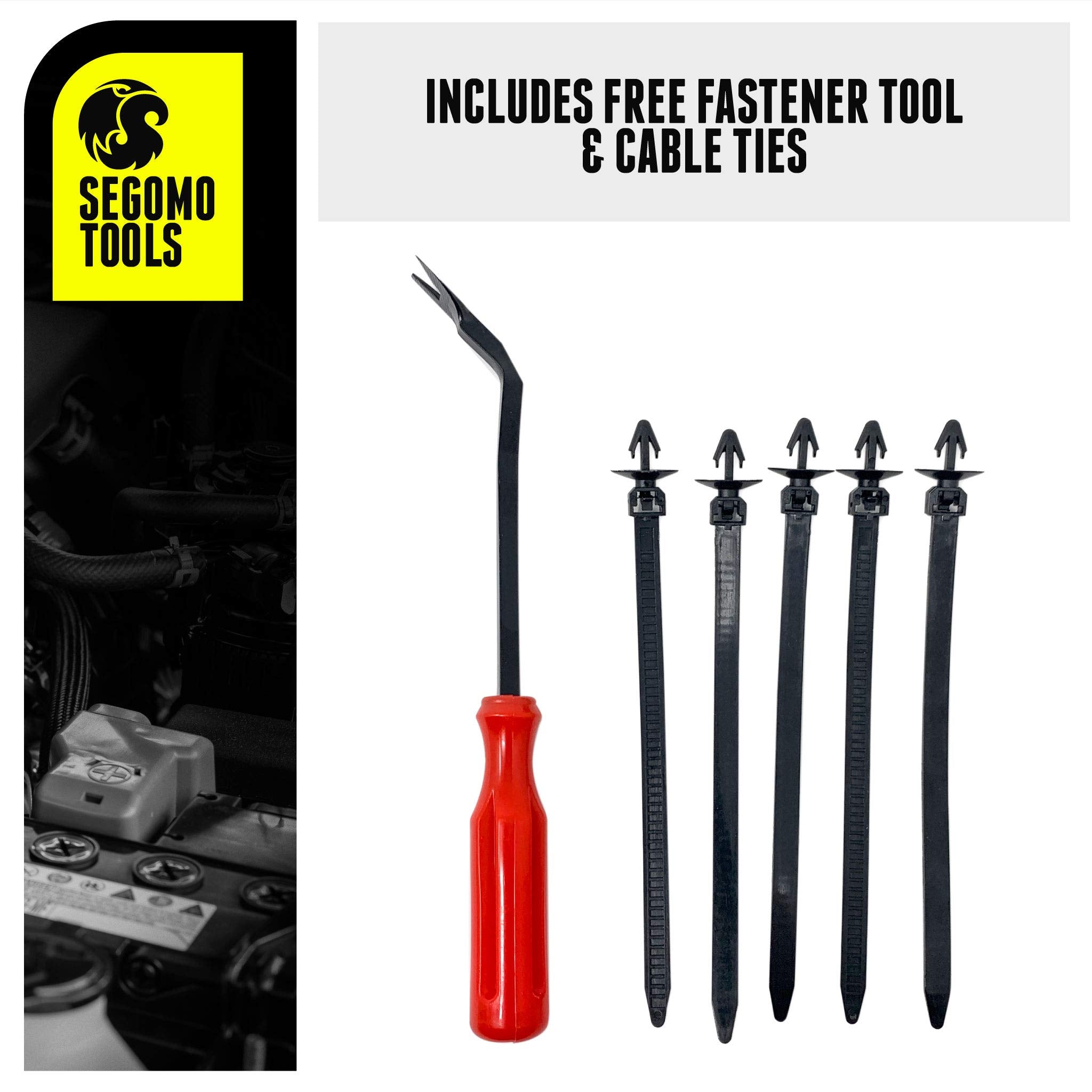 Segomo Tools 435 Piece Car Retainer, Plastic Fastener, Body Panel & Trim Clips Kit | Car Clips | Plastic Rivets | Automotive Cli