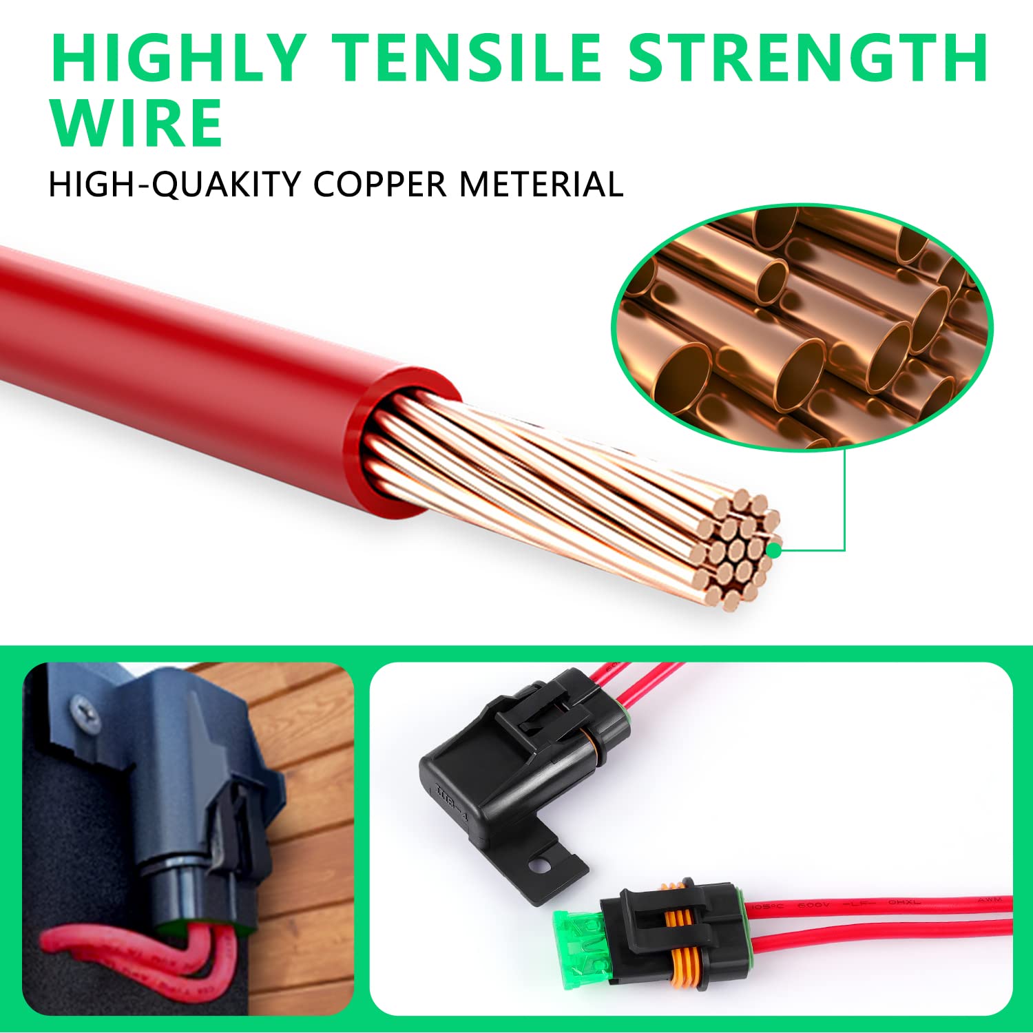 Newdeli Waterproof Inline Fuse Holder 12V With Cover 6 Pack - Automotive/Marine/Vehicle Weatherproof Ato/Atc Blade Fuse Holder 12Awg 30A Protecting Circuits And Electrical Equipment