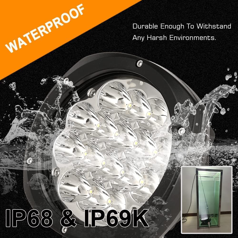 Biglion.X 5Inch 160W Round Led Driving Lights Off Road Spot Lights Offroad Driving Light Bar 18800Lm With Wiring Harness Waterpr