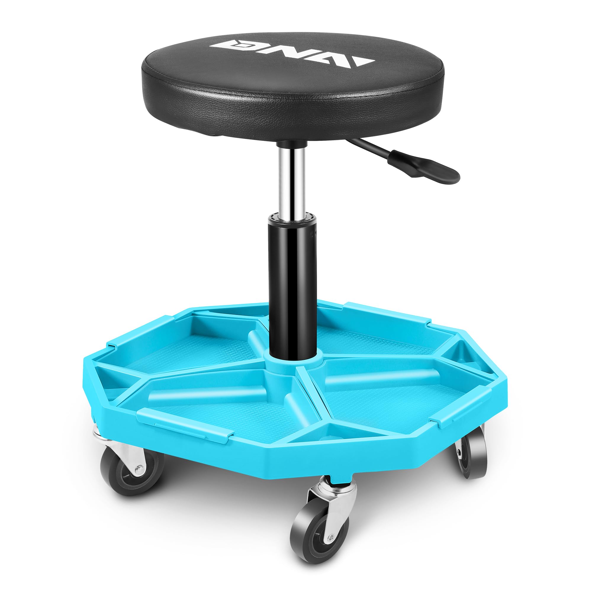 Dna Motoring Adjustable Height Pneumatic Garage Seat Rolling Mechanic Stool With Tool Tray Storage,300Lbs Max Weight Capacity, B