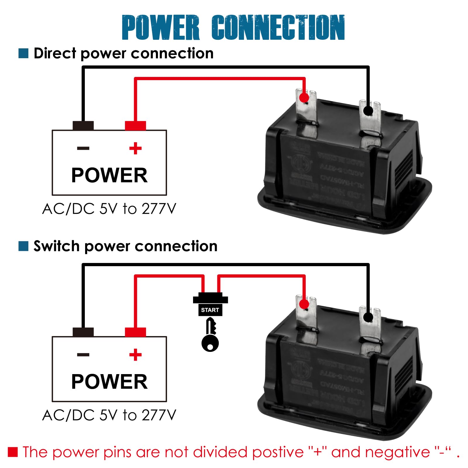 2 Pieces Runleader Digital Hours Counter,Ac/Dc 5V To 277V For Garden Tractor Generator Scooter Club Car Forklift Leaf Trimmer Et
