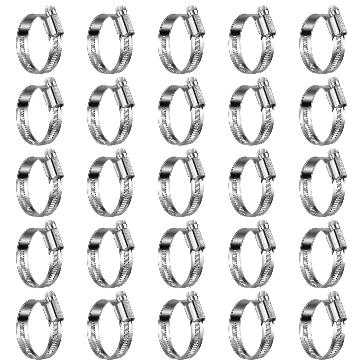 Steelsoft Heavy Duty Hose Clamp Size#20, 1-3/16 To 1-3/4 Inch Adjustable Worm Gear Drive Hose Clamps Stainless Steel 304 For Fue