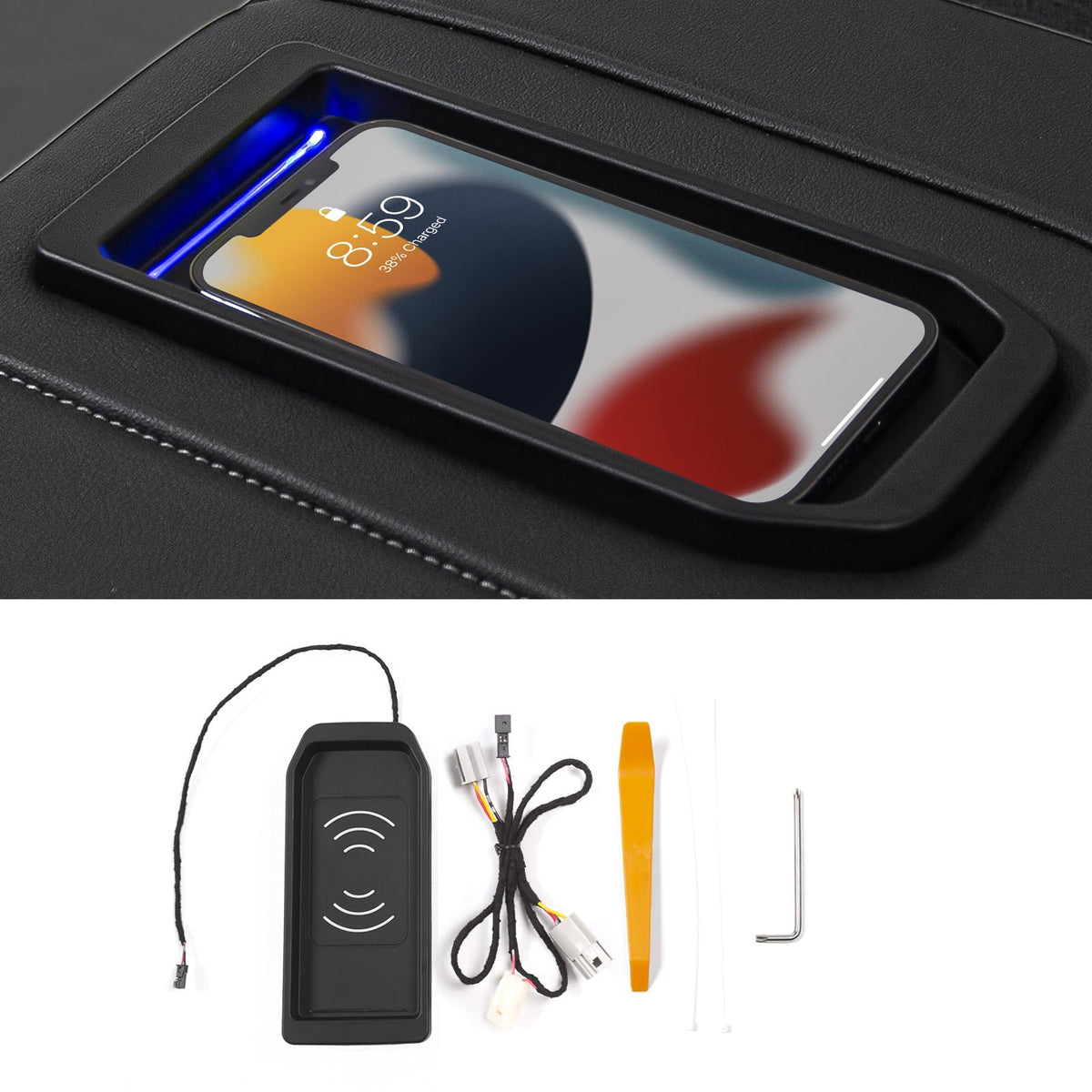Xipoo Wireless Charger Compatible with 2019-2021 Chevy Silverado GMC Sierra Wireless Charging Tray Phone Charging Pad Full Conso