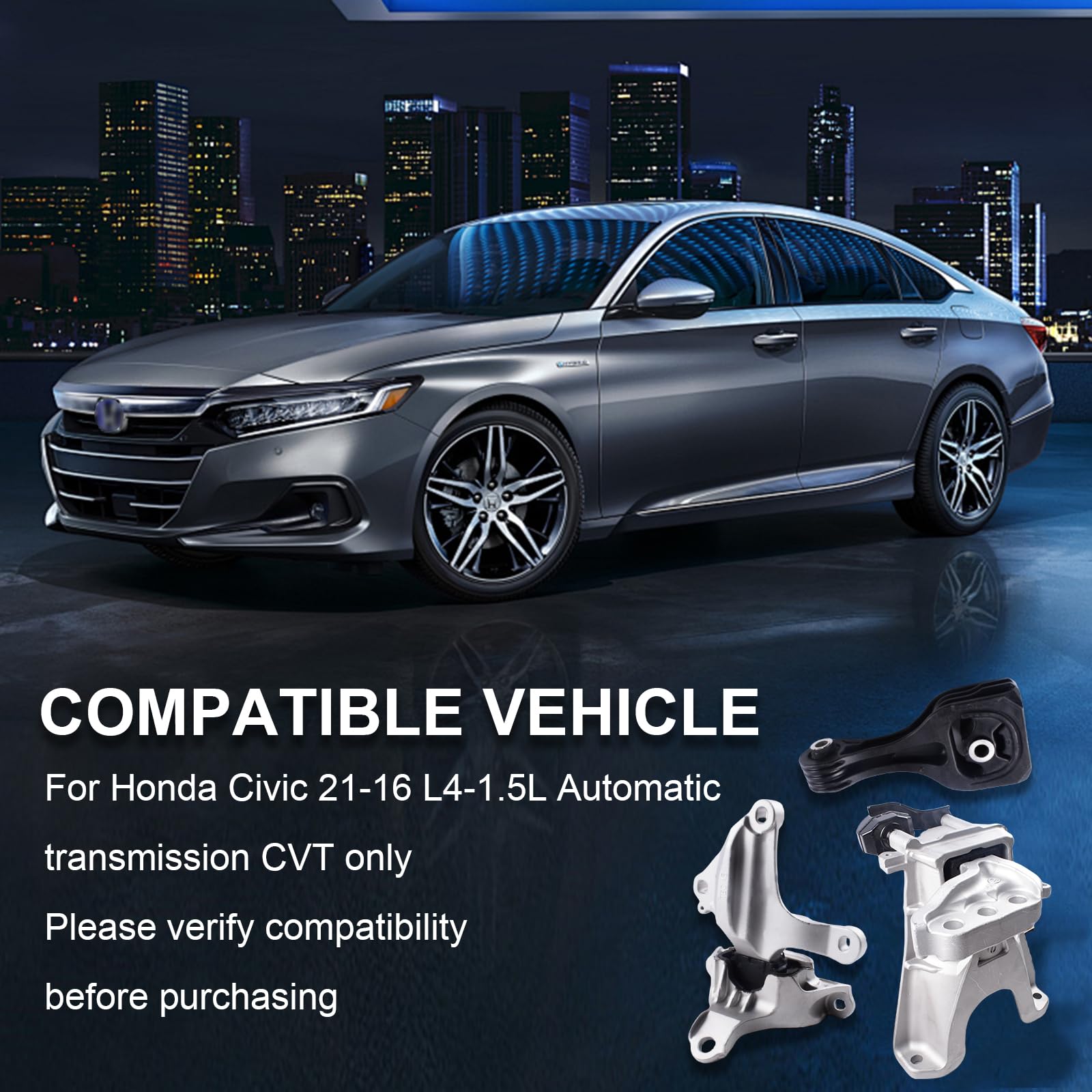 Dofoch Engine Motor & Trans Mount Compatible With 2016-2021 Honda Civic 1.5L Cvt Transmission Mount Replaces 50820-Tba-A04 50890-Tba-A82 50850-Tbc-A81