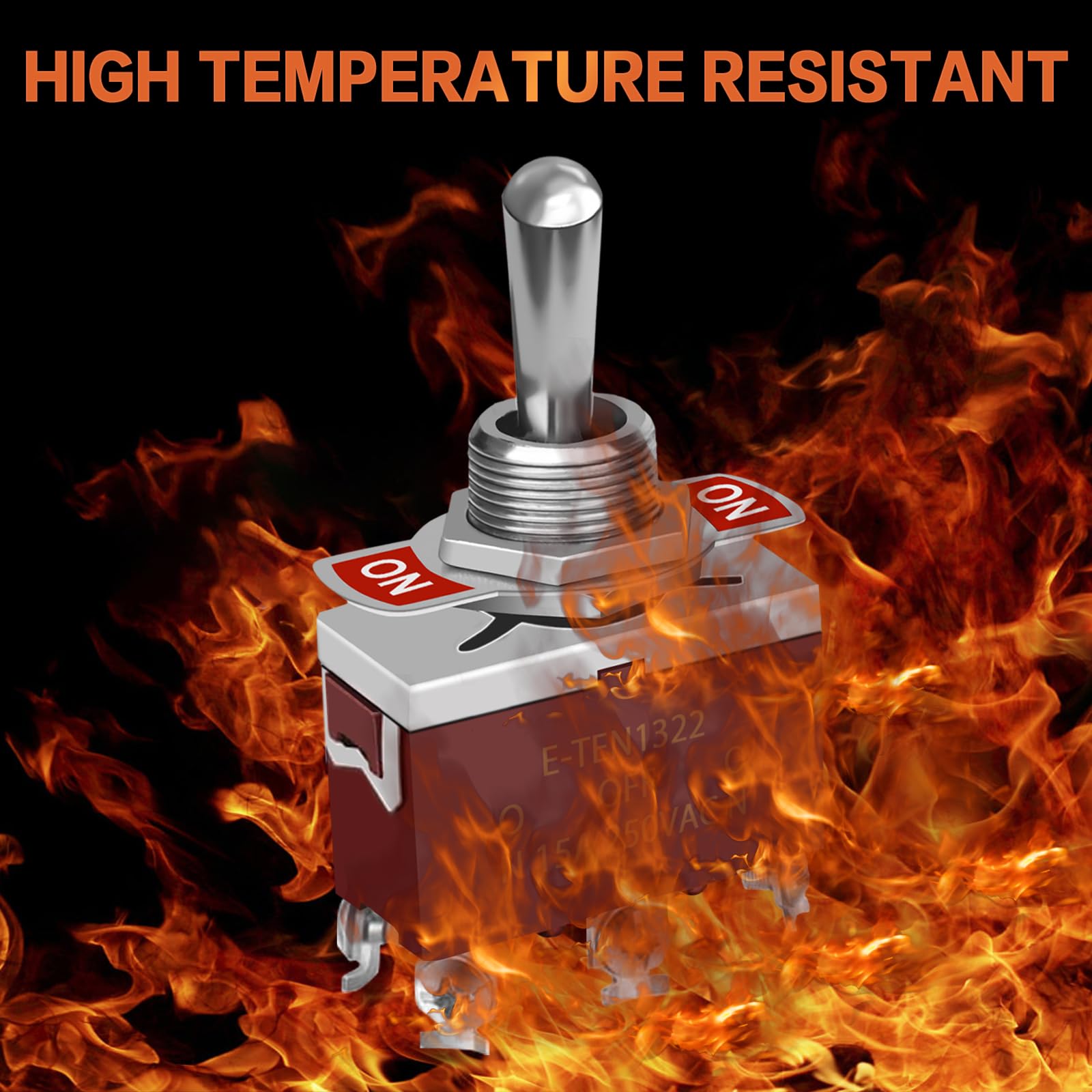 5Pack Toggle Switch, 6 Pin On-Off-On 12V Dc 30A/250V Ac 15A Dpdt Marine Waterproof Toggle Switch With Boot Cap Cover, Switch For