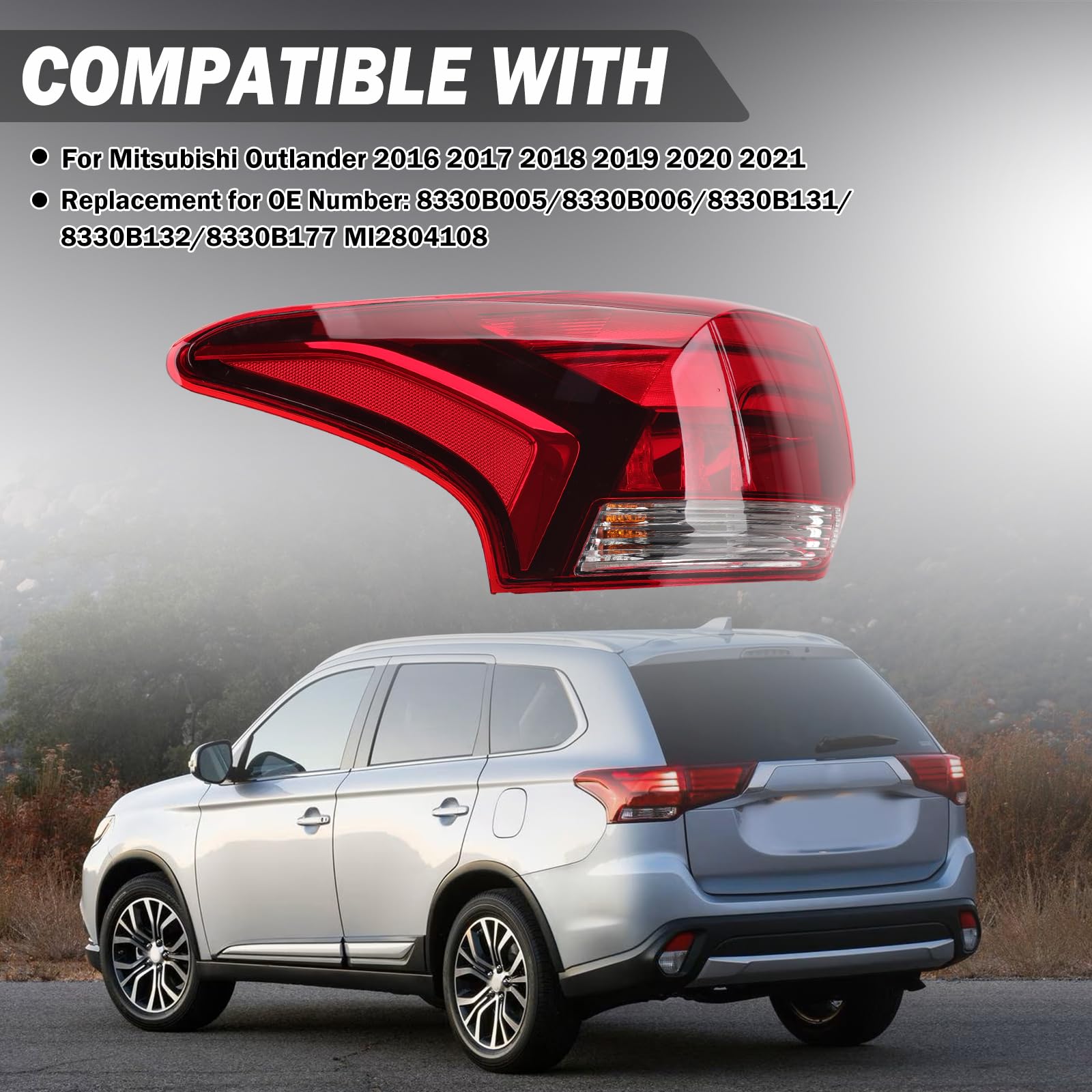 Clidr Inner Led Tail Light Lamp 8331A186 Generic Fit For Mitsubishi Outlander Phev 2016-2020 Right/Passenger Side