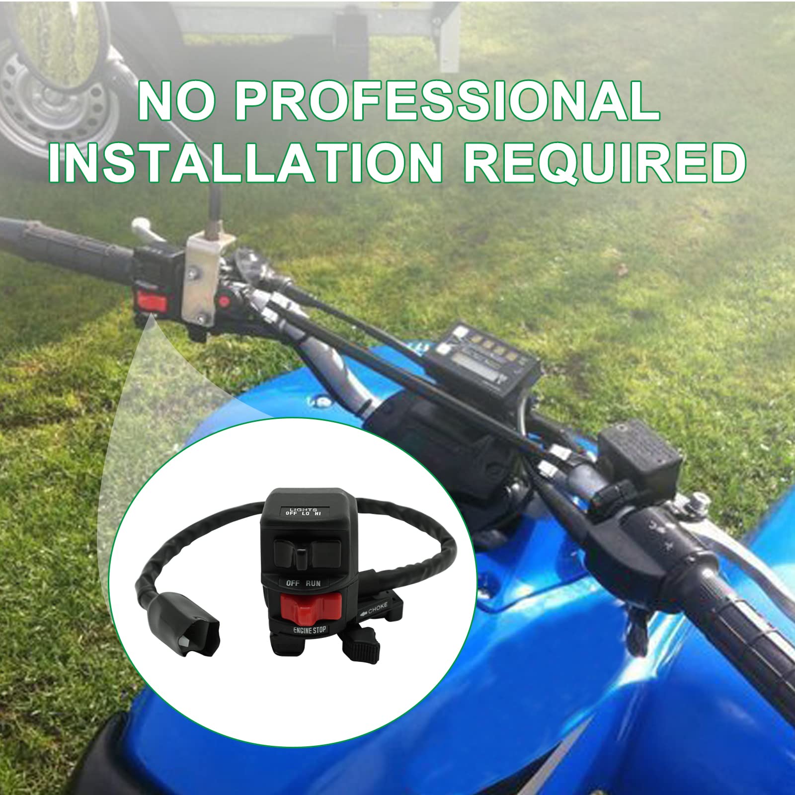 Handlebar Switch Engine Start Stop Run Off Headlight Switch 46091-1462 for Kawasaki Bayou 300 400 KLF300 400 Lakota 300 KEF300 P