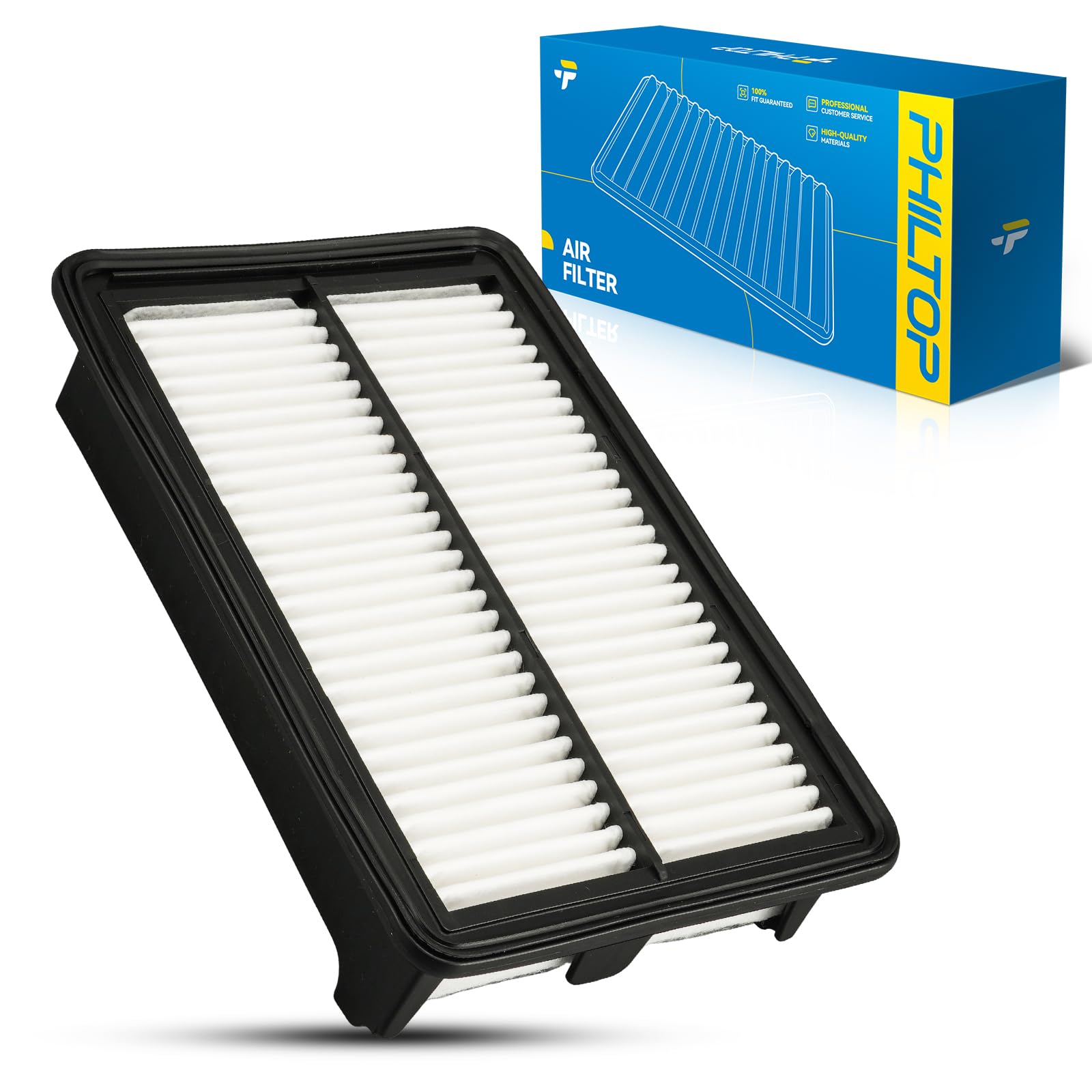 PHILTOP Engine air filter CA11121 Replacement for Acura ILX 2013-2015, NSX 2017-2022 & Honda Civic 2012-2015, 2.4L 3.5L, Rigid P