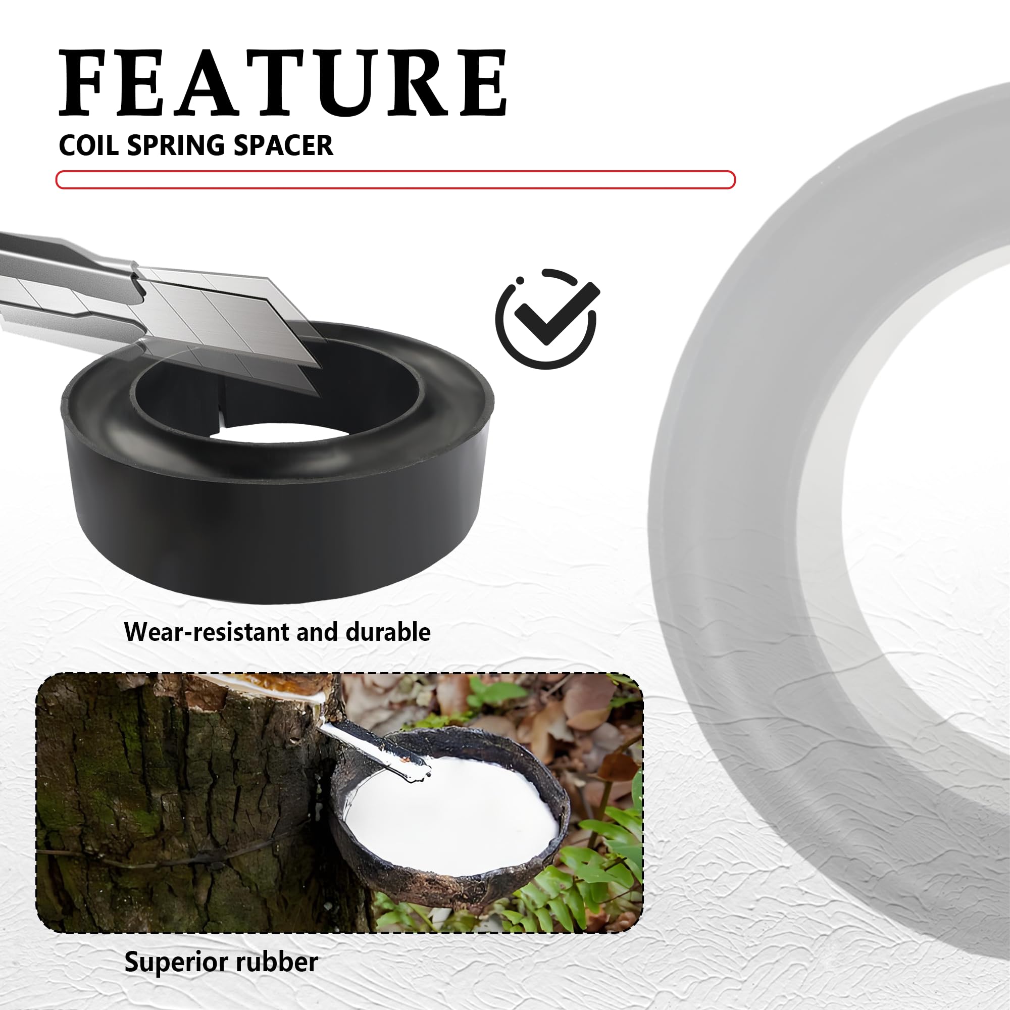 2PCS Coil Spring Spacer for 5-5.5 Inch Car Enhance Spring Rate,Heavy-Duty Coil Spring Booster of Vibration Damping Thick Rubber