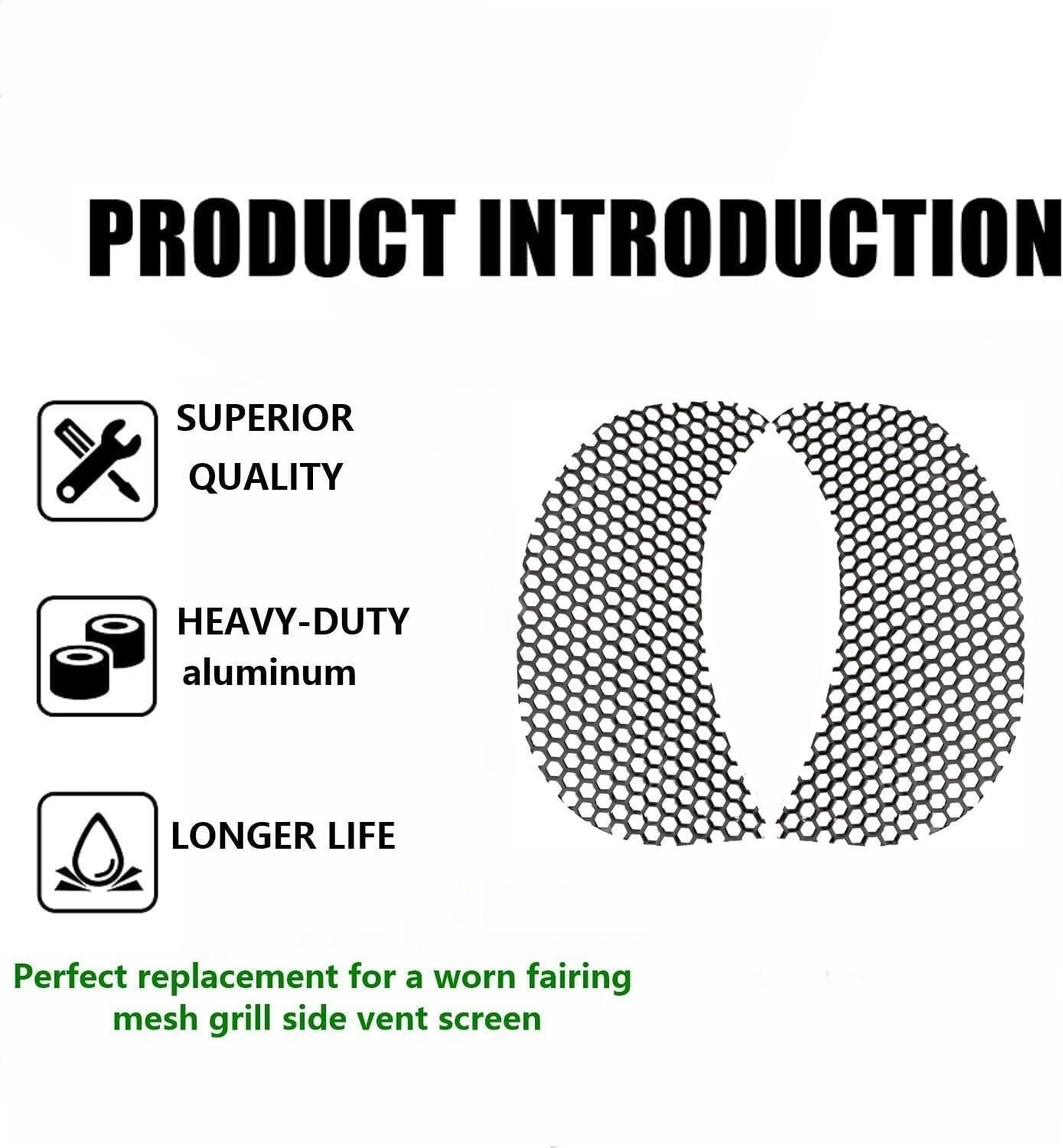 Vpzmt Fairing Mesh Grill Side Vent Screen Fits For 2015-2023 Harley Davidson Road Glide Custom Fltrx Special Fltrxs Glide Ultra Fltru Fltruse (Black)