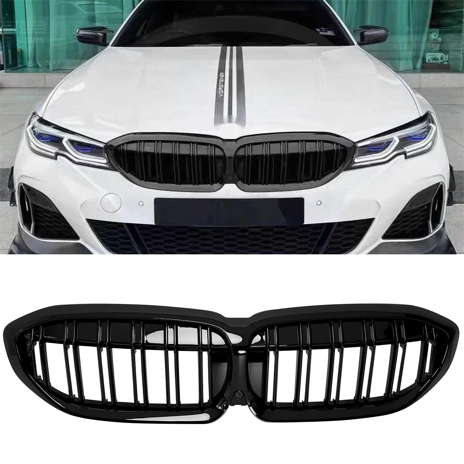 Zealhot G20 Grill Gloss Black Front Kidney Grille For Bmw 2019-2022 3 Series G20 316I 318I 320I 328I 330I 335I 340I (Gloss Black