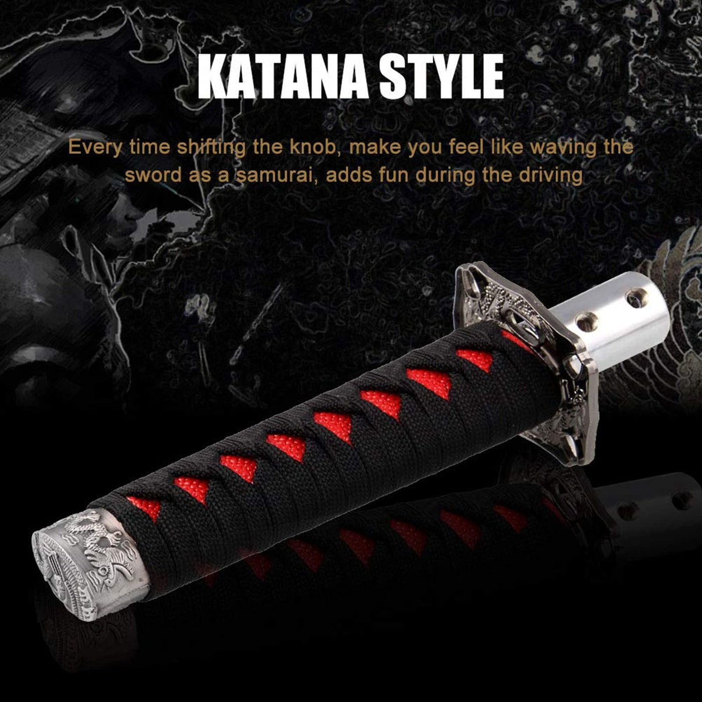 katana gear shifter RYANSTAR Katana Shift Knob Samurai Sword Gear Shifter with 4 Adapters Universal Fit Compatible with Manual Cars Most Automatic Cars with 4 Adapters