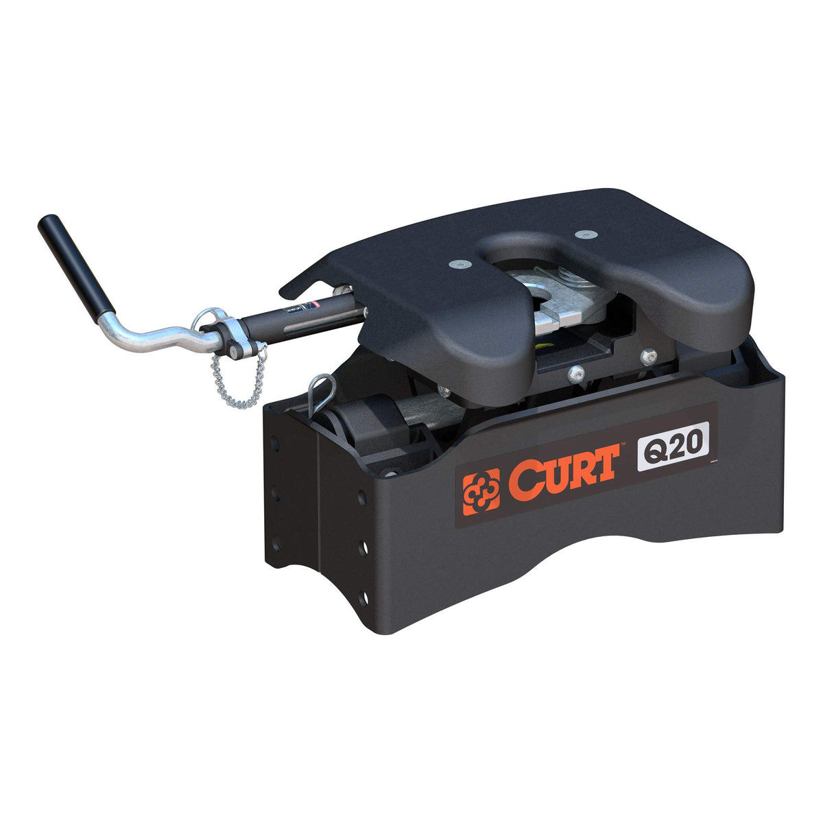 CURT 16530 Q20 5th Wheel Hitch Head Only, Legs or Roller Required, 20,000 lbs , Black