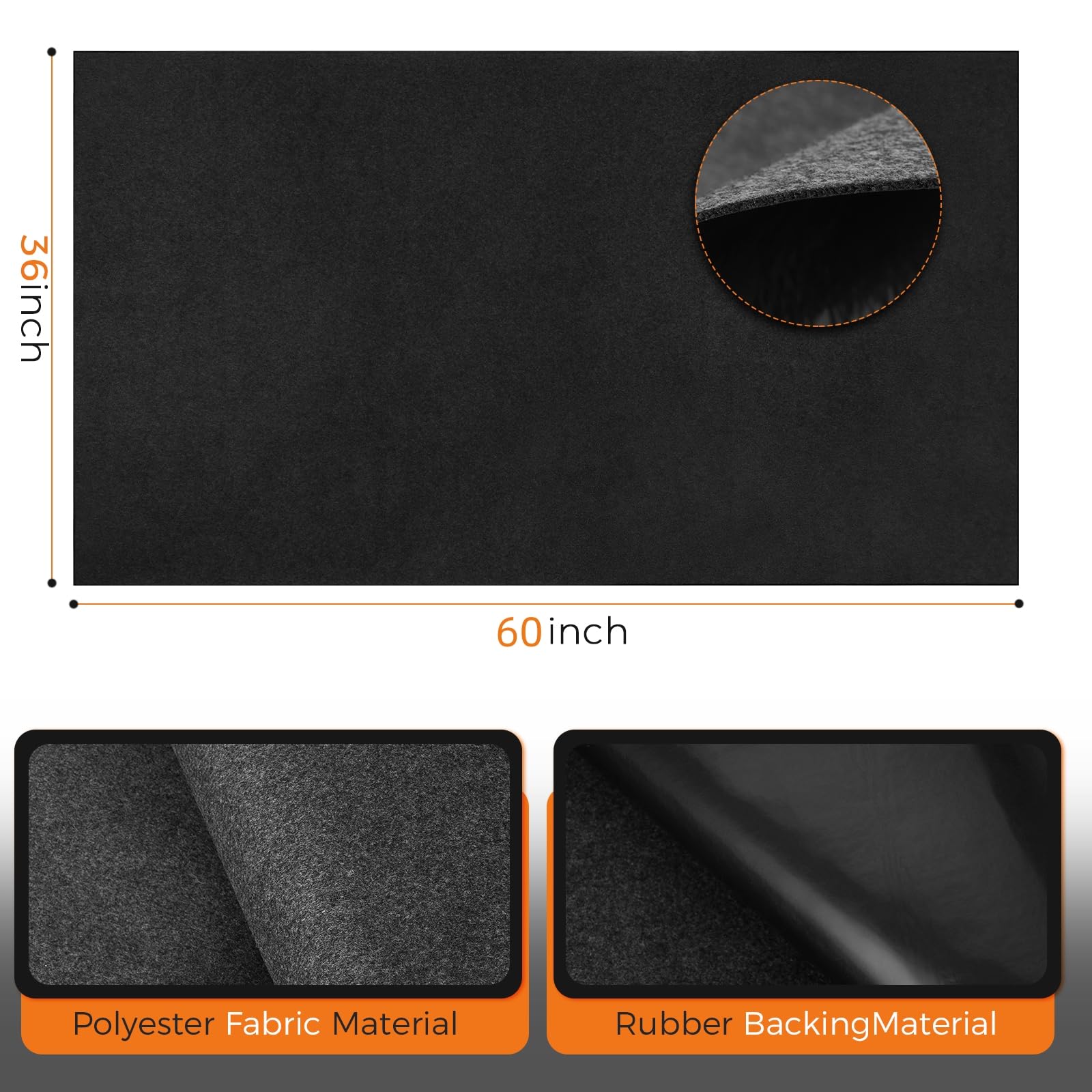 Oil Spill Mat (36'' X 60'') - XL Garage Oil Drip Mat for Driveway - Additional Insurance to Prevent Oil Drain Pan Spills - Reusa