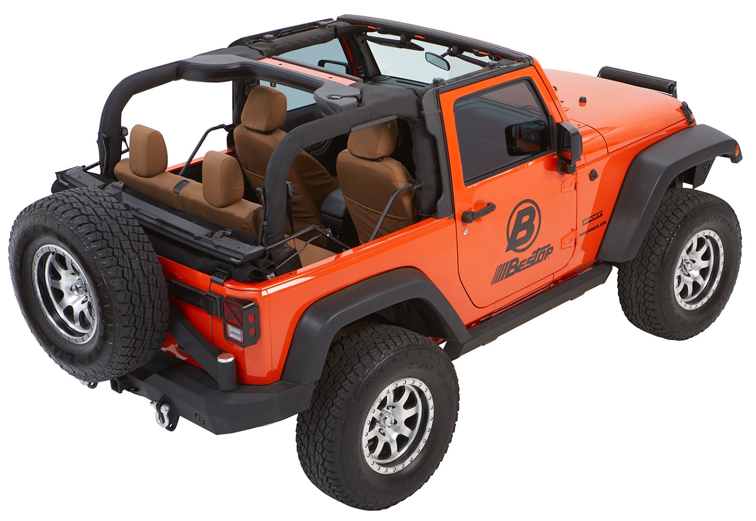 Bestop 5492217 Black Twill Trektop Nx Glide Convertible Soft Top For 2007-2018 Wrangler Jk 2-Door