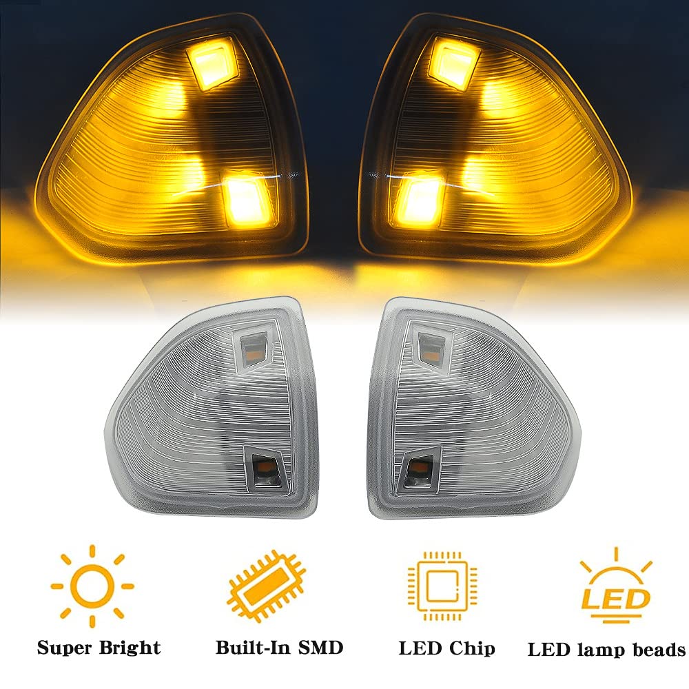 Cnpapc Led Side Mirror Turn Signal Light For Dodge Ram 1500 2500 3500 4500 5500 Left And Right Lamps Clear Cover Lens 68302828Aa