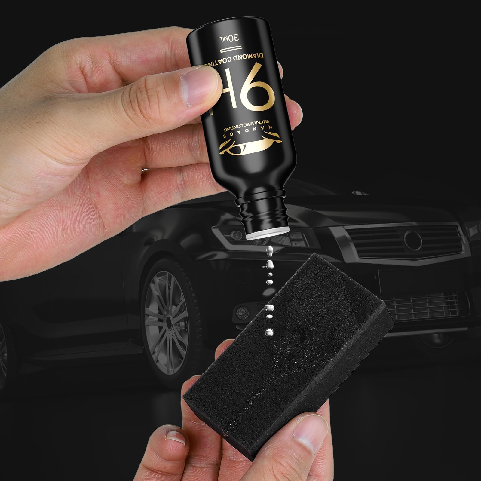 Greyghost Ceramic Coating For Cars, Mr Fix 9H Nano Coating Kit Super Ceramic Car Coating Hydrophobic, Car Paint Protection Anti Scratch Glass Coat, High Gloss Auto Ceramic Polish 9H Hardness Ceramics