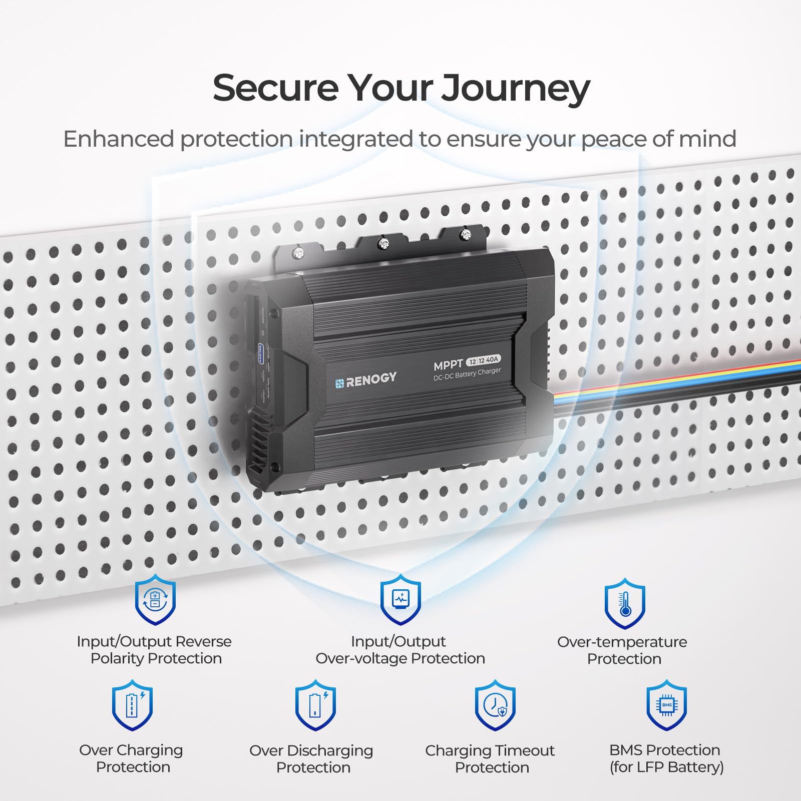 Renogy 12V 40A DC to DC Battery Charger with Solar Input MPPT, Compatible with LiFePO4, Gel, Flooded, and Sealed Lead Acid Batte