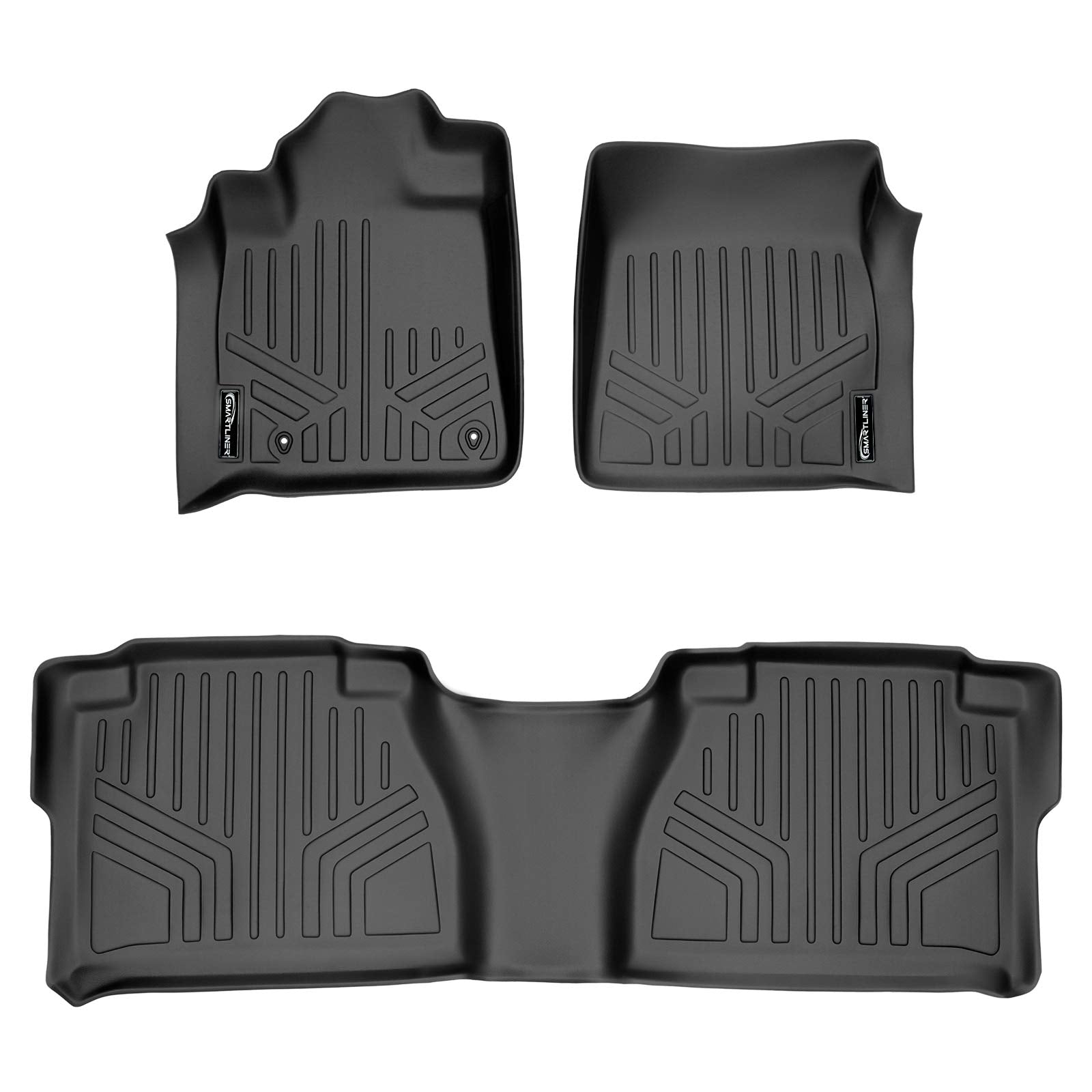 MAXLINER Floor Mats 2 Row Liner Set Black for 2007-2011 Toyota Tundra Double Cab