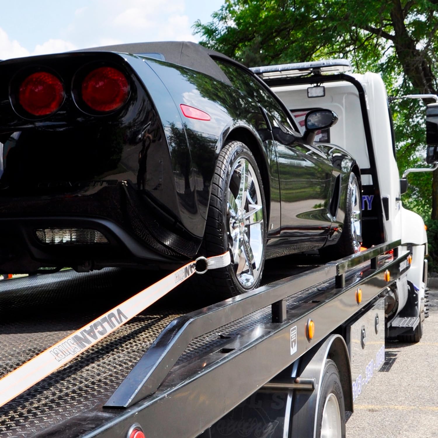 Vulcan Exotic Car Rim Tie Down Set - 2 Inch X 144 Inch - 4 Straps - Silver Series - 3,300 Pound Safe Working Load