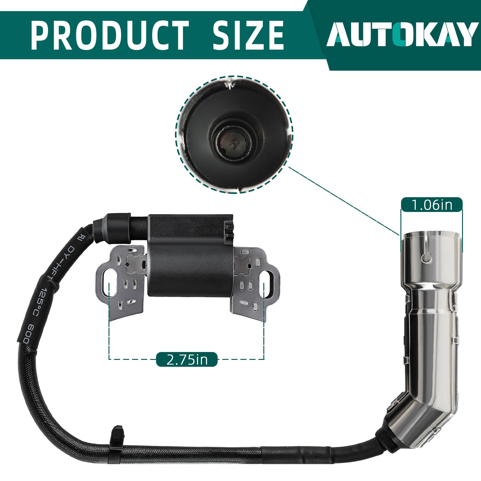 Autokay 994-00136A Ignition Coil Compatible With Mtd Troy Bilt Cc800 Walk Behind Cc30H Hydro Mini Rider Lawn Mowers