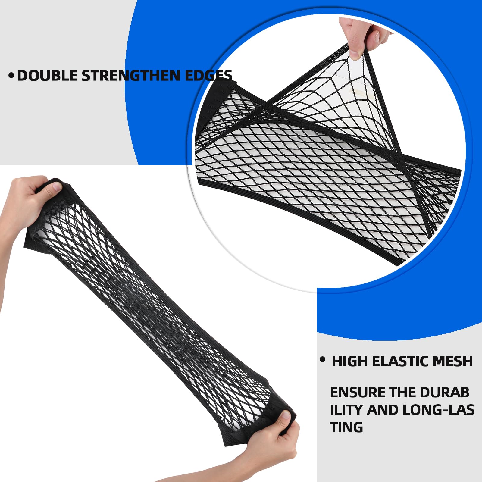 2 Packs Universal Mesh Cargo Net,Elastic Car Storage Net Pocket Bag For Trunk,Automotive Cargo Nets Storage Pouch Add On Organiz