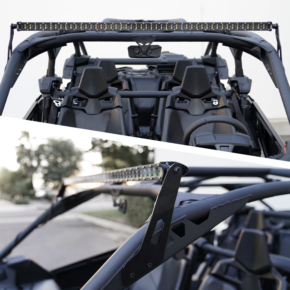 Xprite 50' Upper LED Light Bar Mounting Brackets for 2017 2018 2019 2020 2021 Can-Am Maverick X3 Models with Stock Roll Cage Only