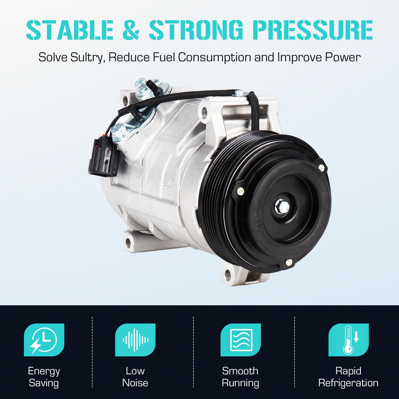 AC Compressor with A/C Clutch Compatible with Buick Enclave 3.6L 2008-2012, for Chevrolet Traverse 3.6L 2009-2012, for GMC Acadi