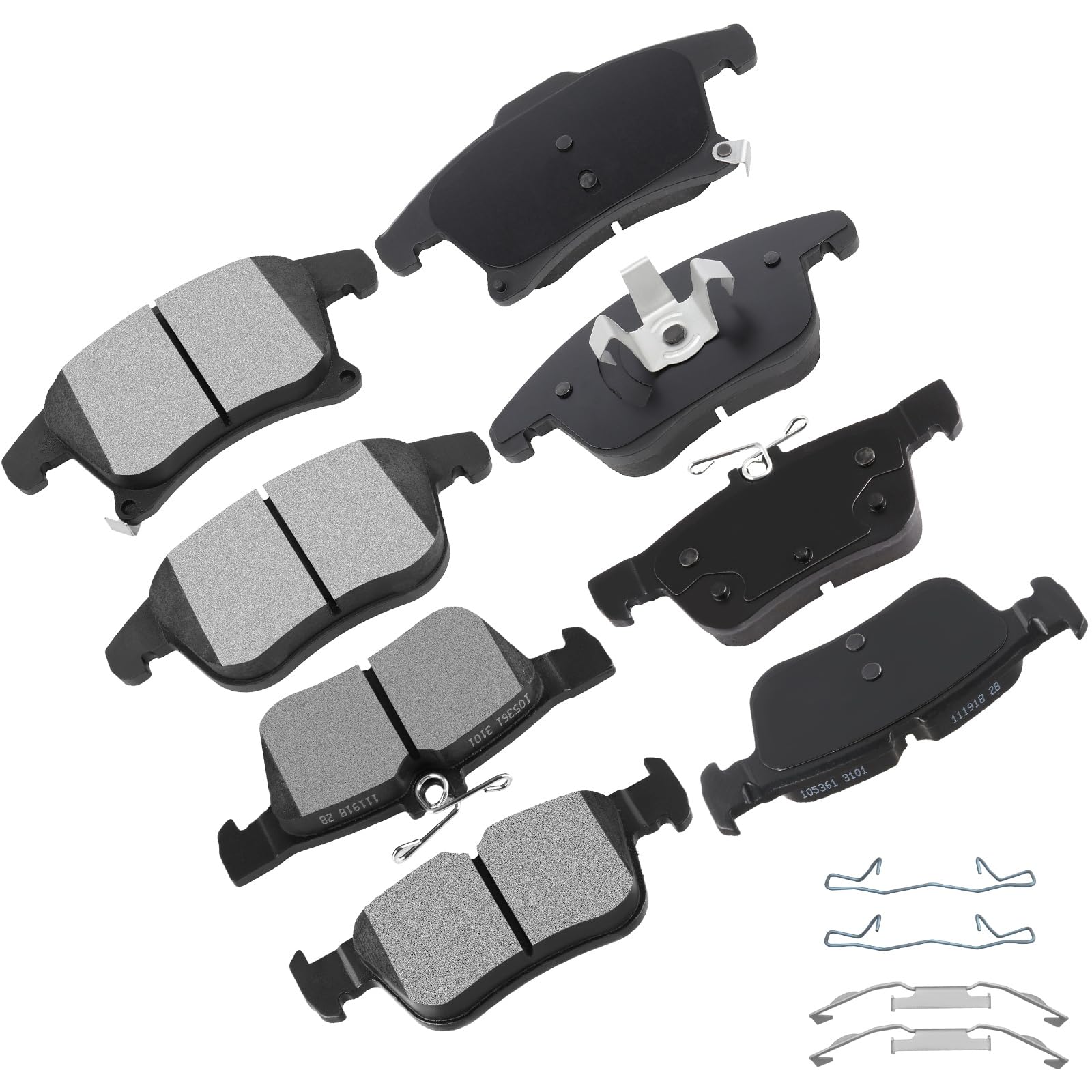 Cciyu D1653 D1665 Front & Rear Semi-Metallic Disc Brake Pads Kit For Ford For Fusion 2013-2016,For Lincoln Mkz 2013-2018 8Pcs