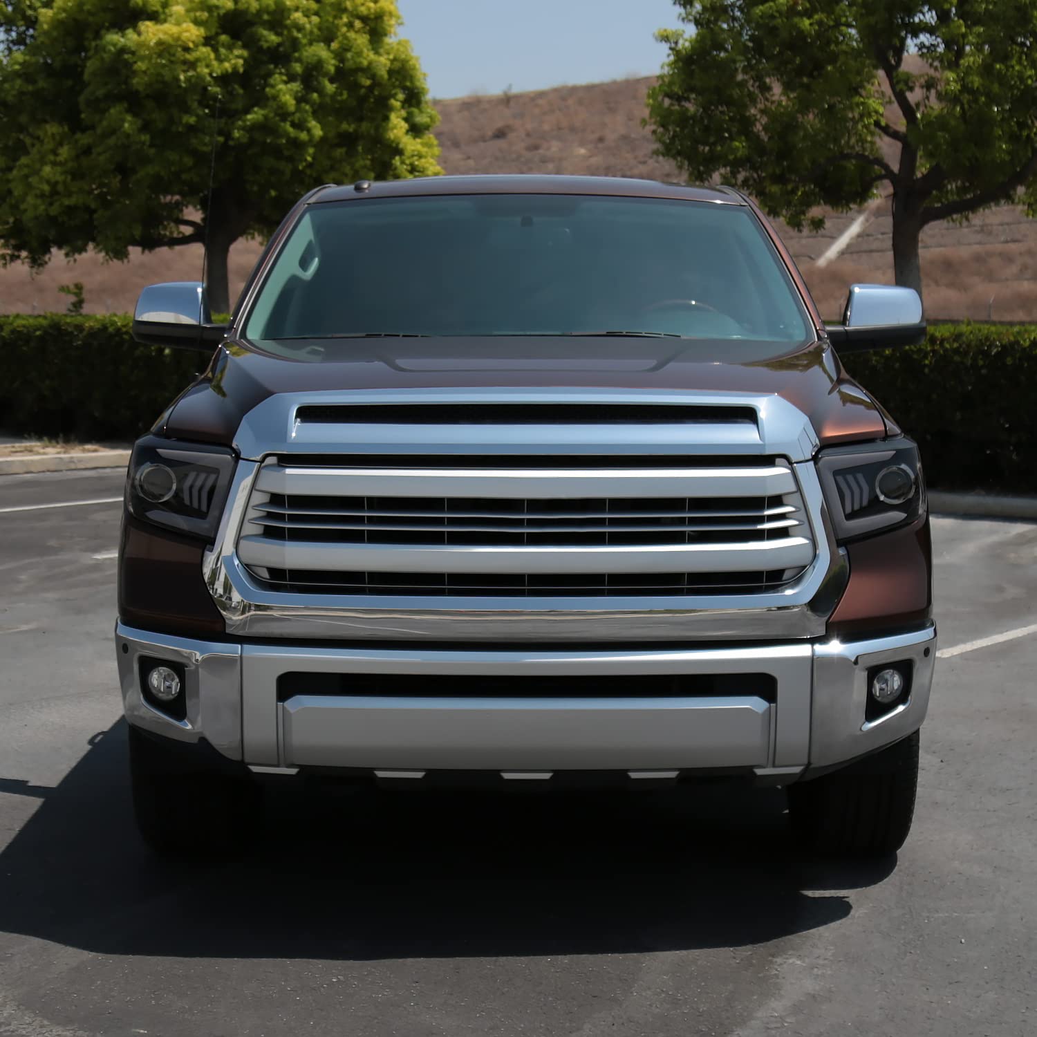 Spec-D Tuning Led Sequential Signal Black Smoke Projector Headlights Compatible With 2014-2021 Toyota Tundra, Left + Right Pair Headlamps Assembly