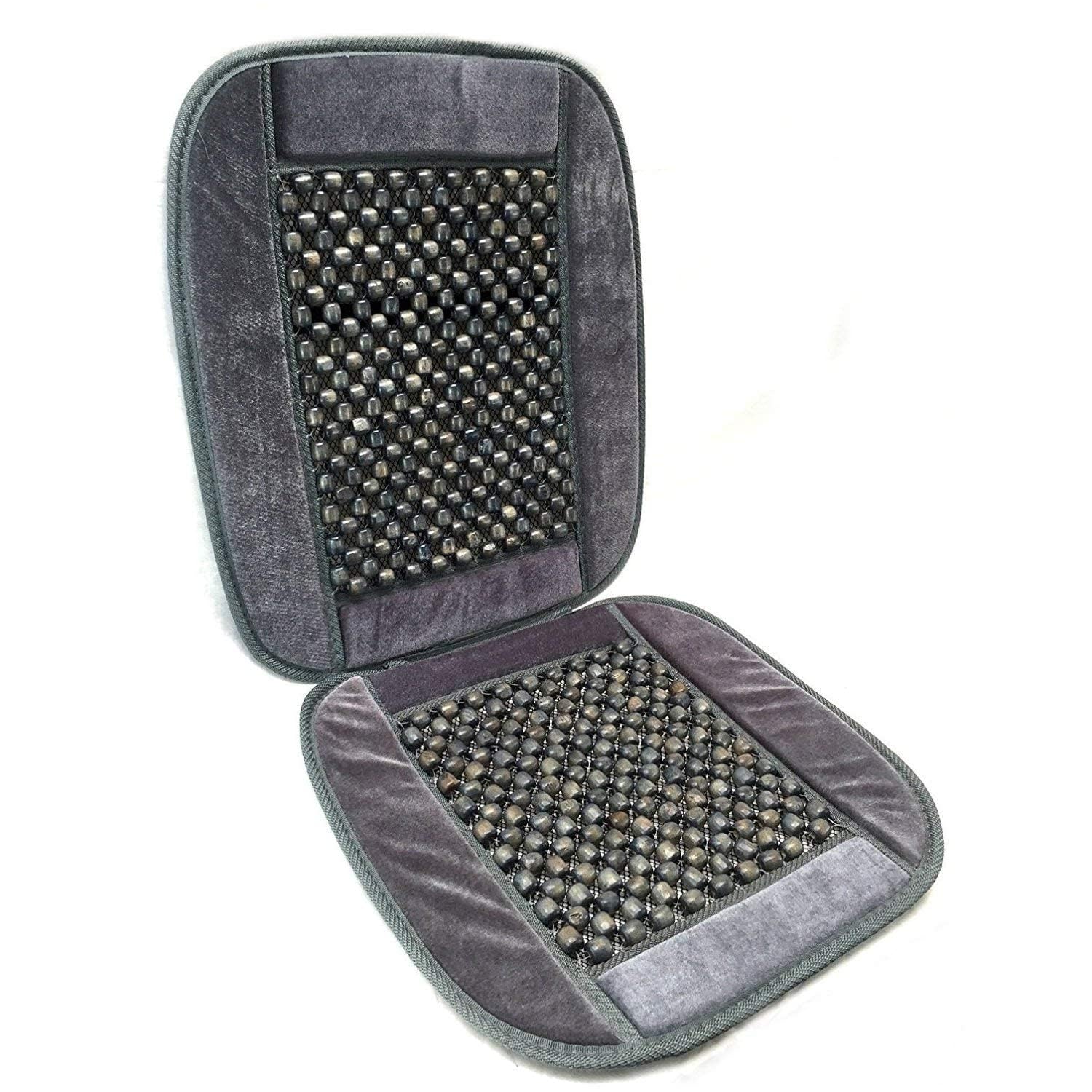 Kozdiko Car Wooden Bead Seat Cover with Velvet Fabric in Grey Colour (Pack of  1) Compatible with Maruti Suzuki Celerio