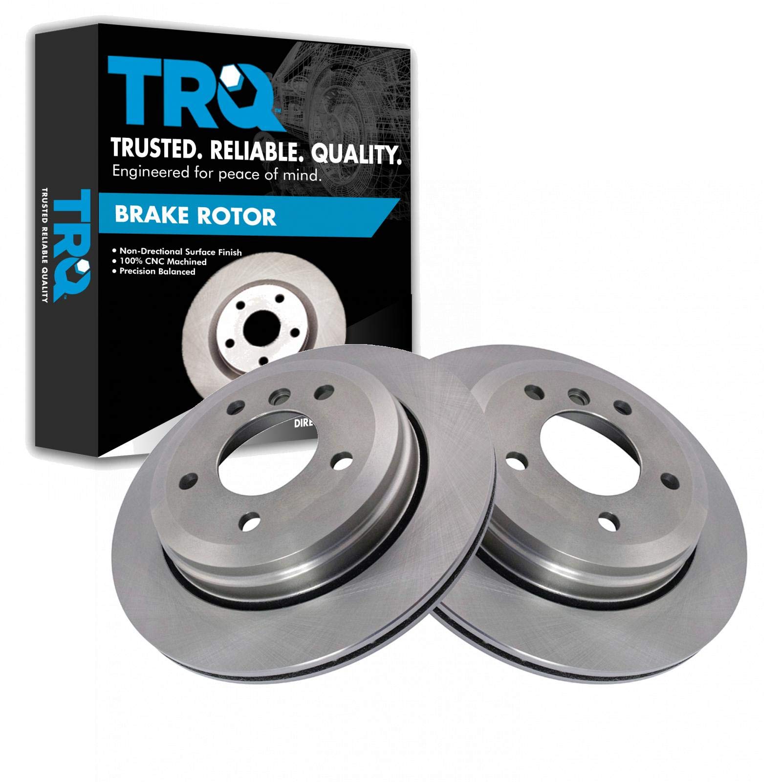 Trq Rear Brake Rotors Set Vented Compatible With 2001-2005 Bmw 325Xi