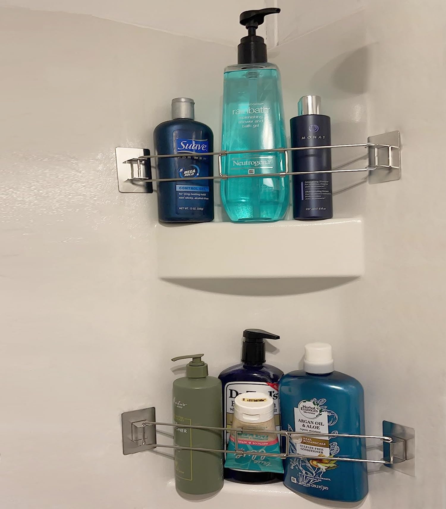 Safoner Rv Shower Corner Storage Bar- Adjustable Stainless Steel Rod For Corner Shelves In Camper, Length 7.9-13.7 Inches- Rv Ba