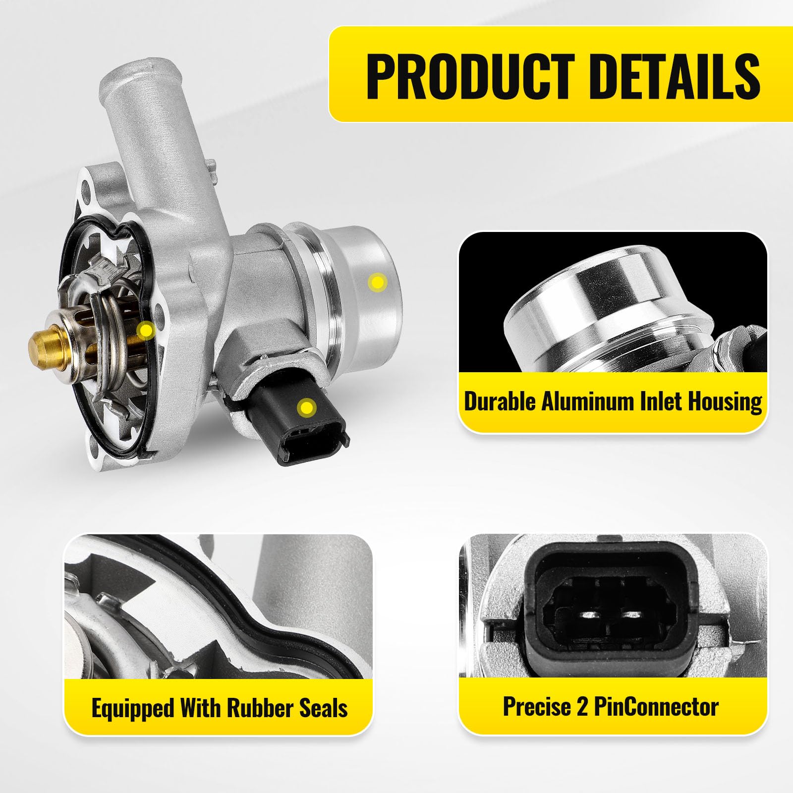 Upgrade Aluminium Thermostat Housing Assembly W/Sensors for Buick Encore 2013-2021,Chevy Cruze 2011-2016 Sonic 2012-2020 Chevy T